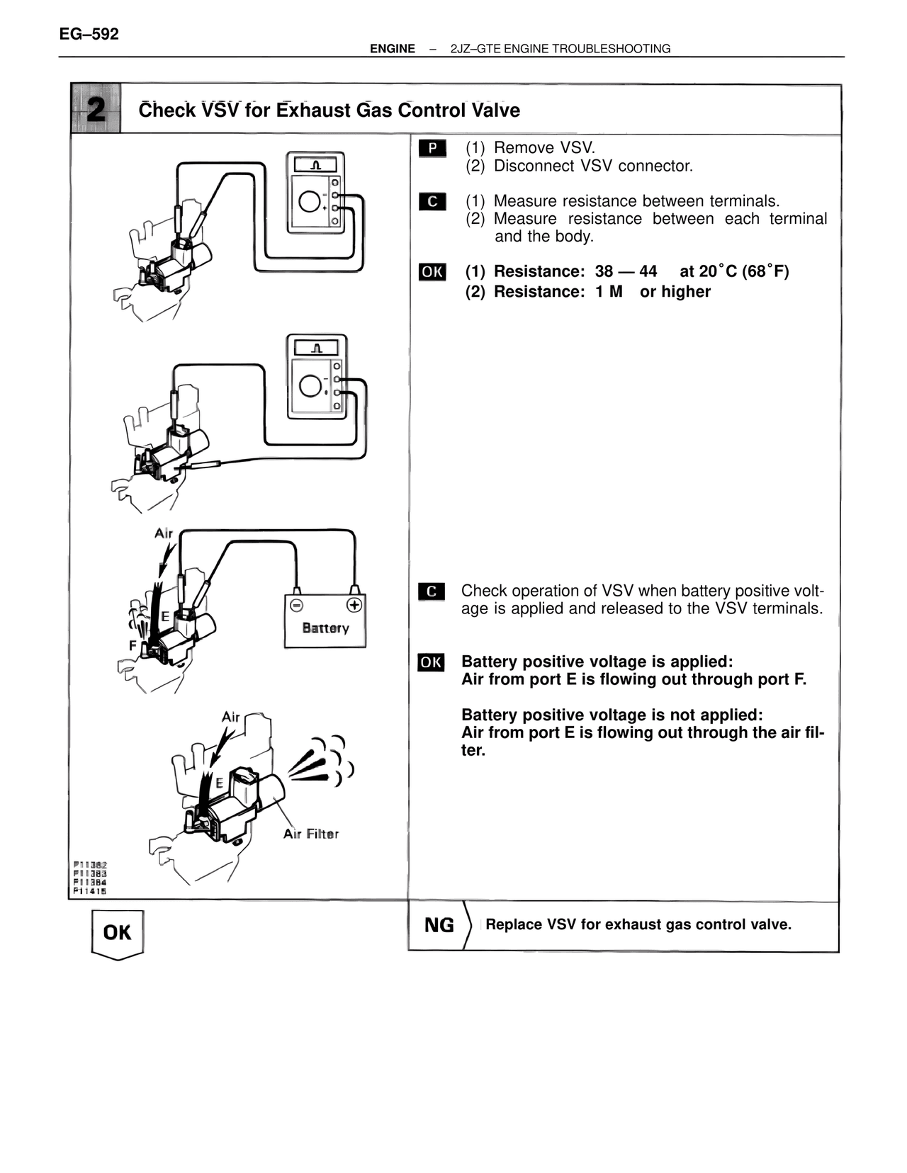 Check VSV for Exhaust Gas Control Valve — MK4 Supra Troubleshooting 2JZ-GTE, page 106