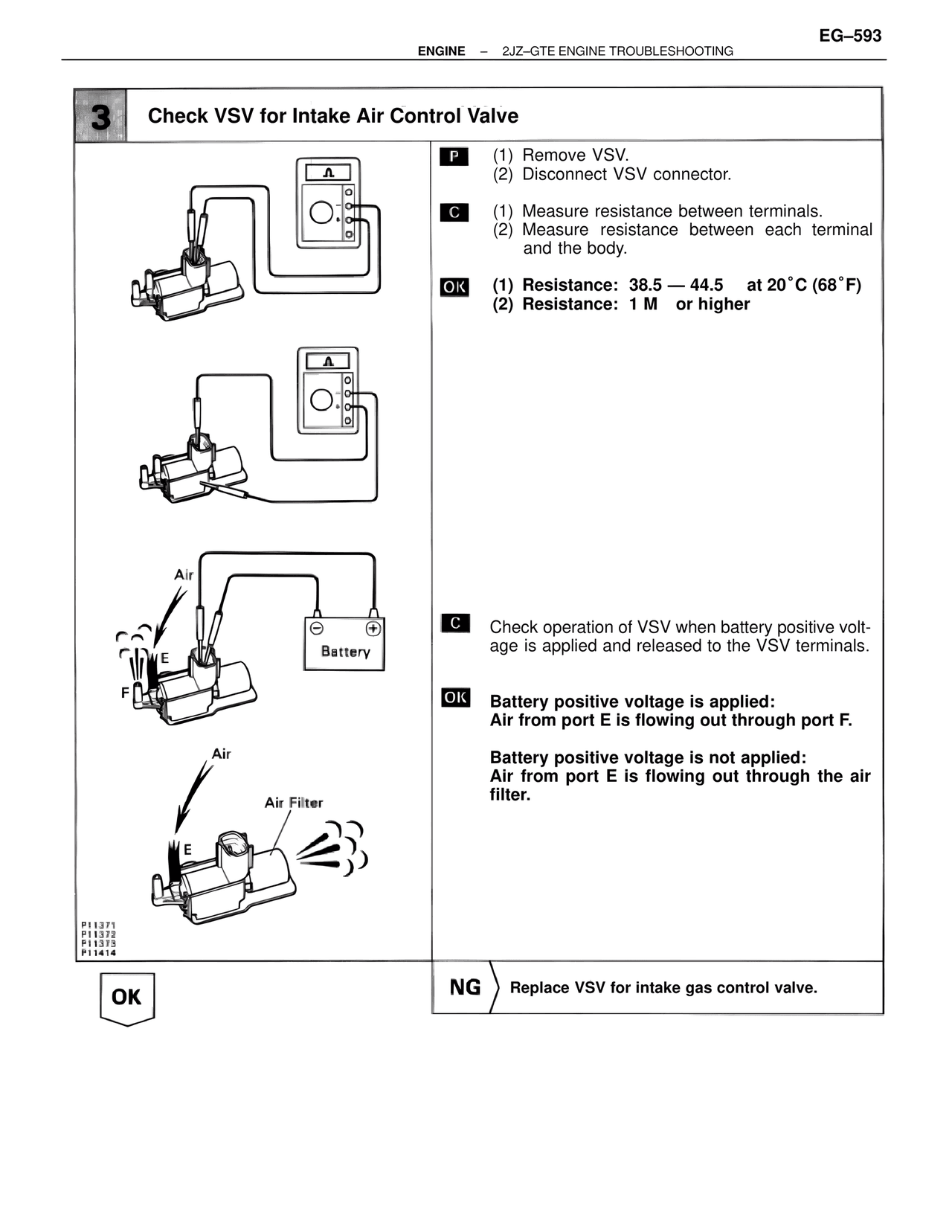 Check VSV for Intake Air Control Valve — MK4 Supra Troubleshooting 2JZ-GTE, page 107