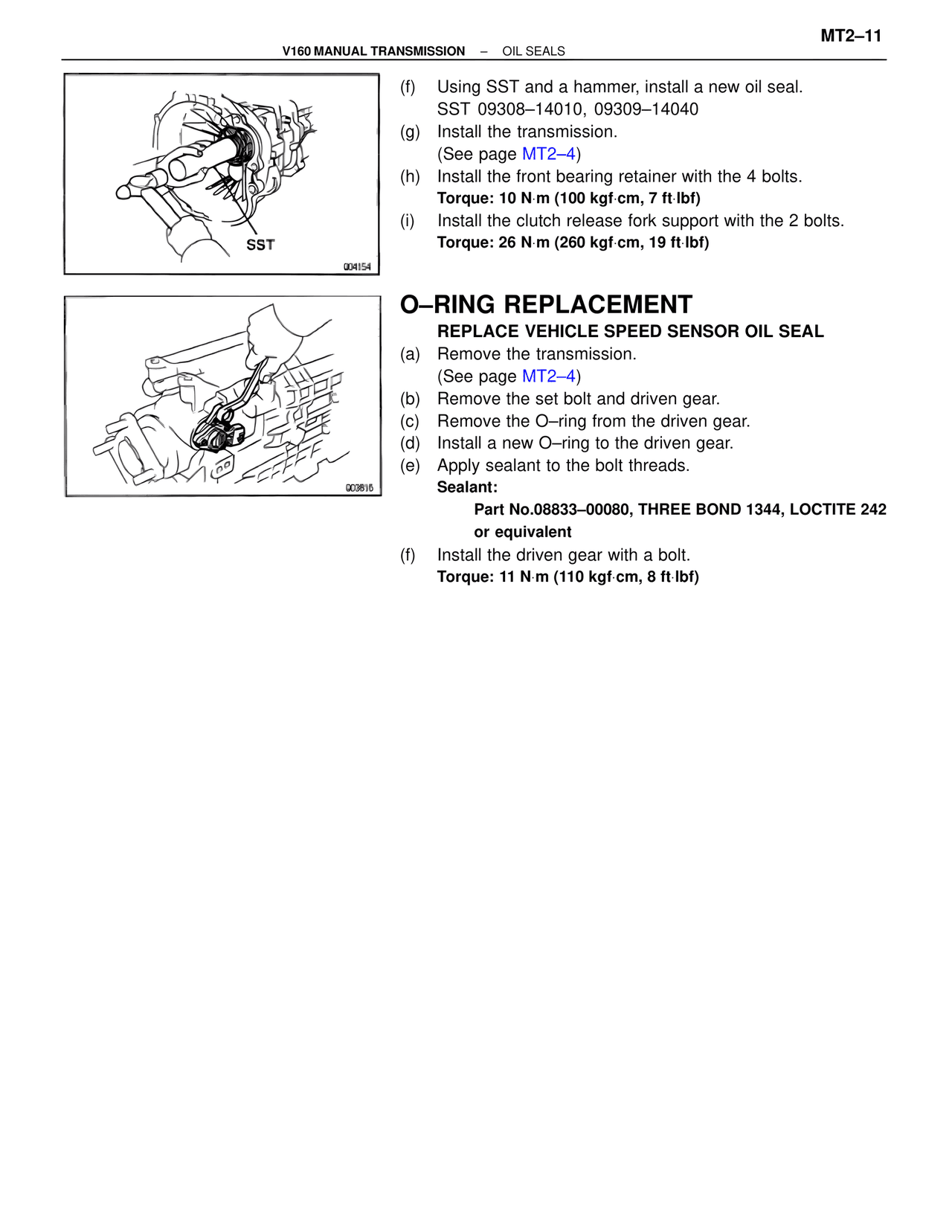 O–ring Replacement — MK4 Supra V160/V161 Manual Transmission, page 12