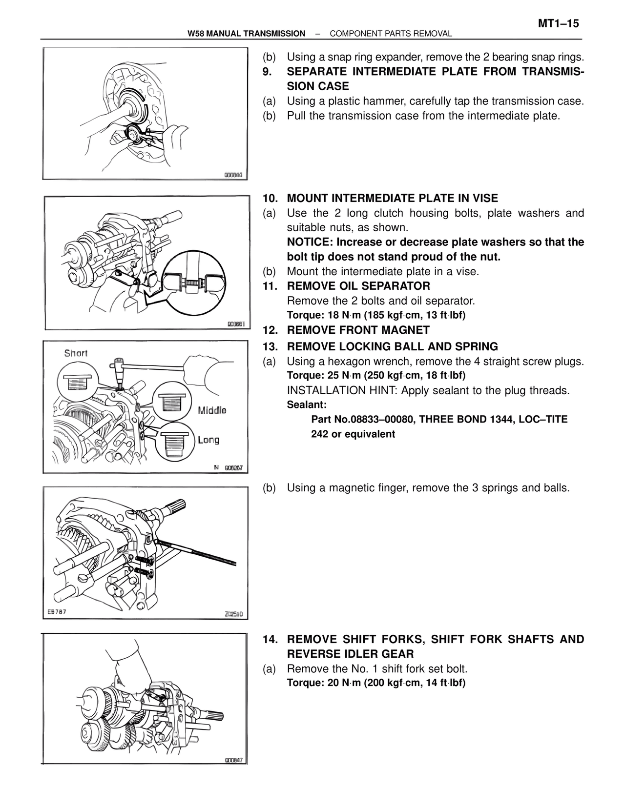 Component Parts Removal — MK4 Supra W58 Manual Transmission, page 16