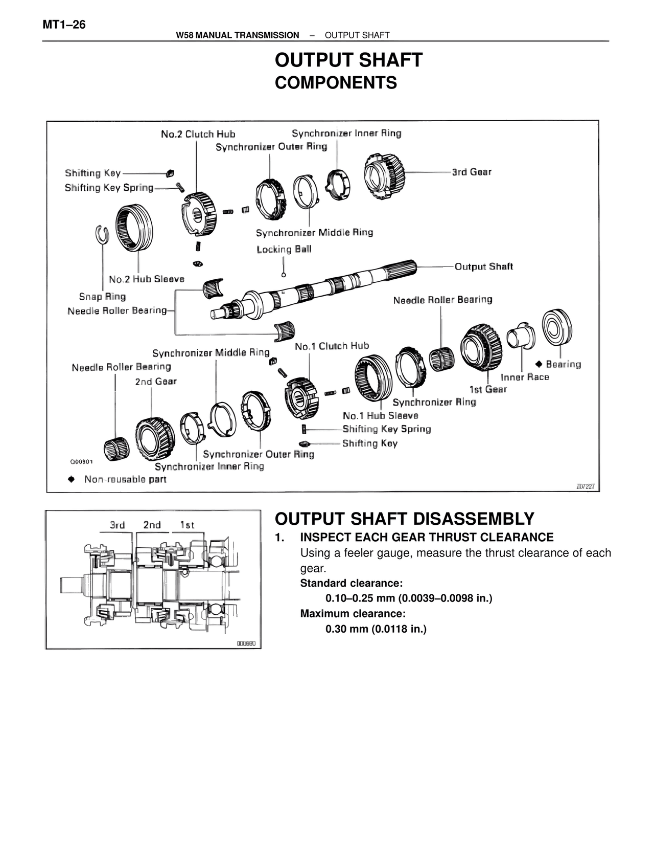 Output Shaft Components — MK4 Supra W58 Manual Transmission, page 27