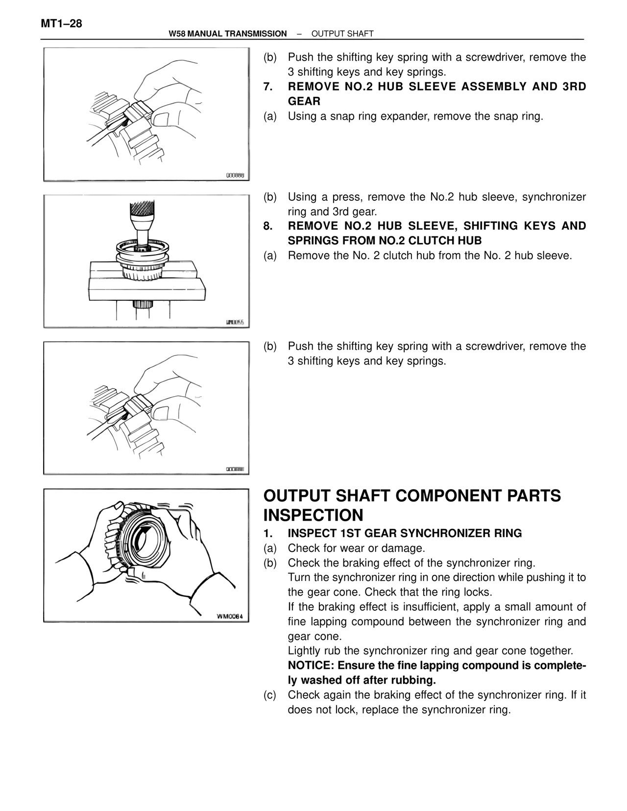 Output Shaft Component Parts Inspection — MK4 Supra W58 Manual Transmission, page 29