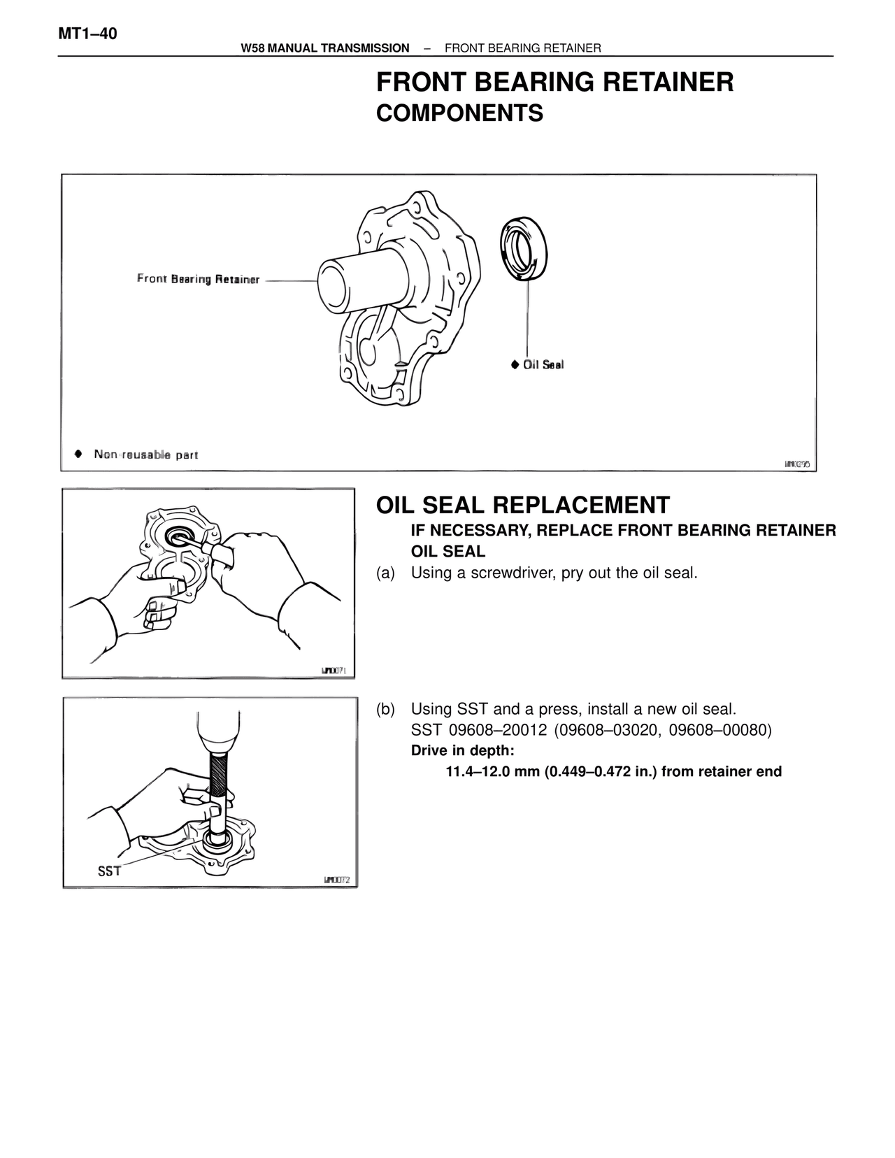 Front Bearing Retainer Components — MK4 Supra W58 Manual Transmission, page 41
