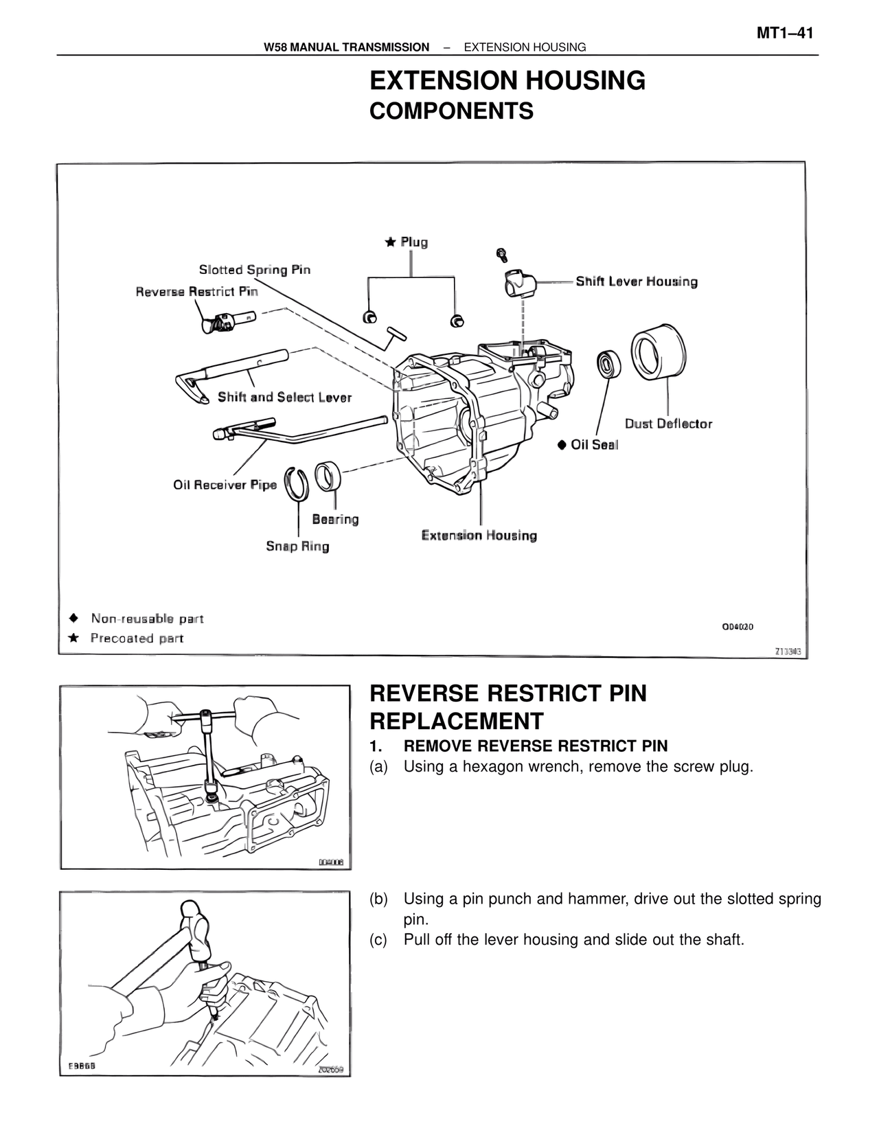 Extension Housing Components — MK4 Supra W58 Manual Transmission, page 42