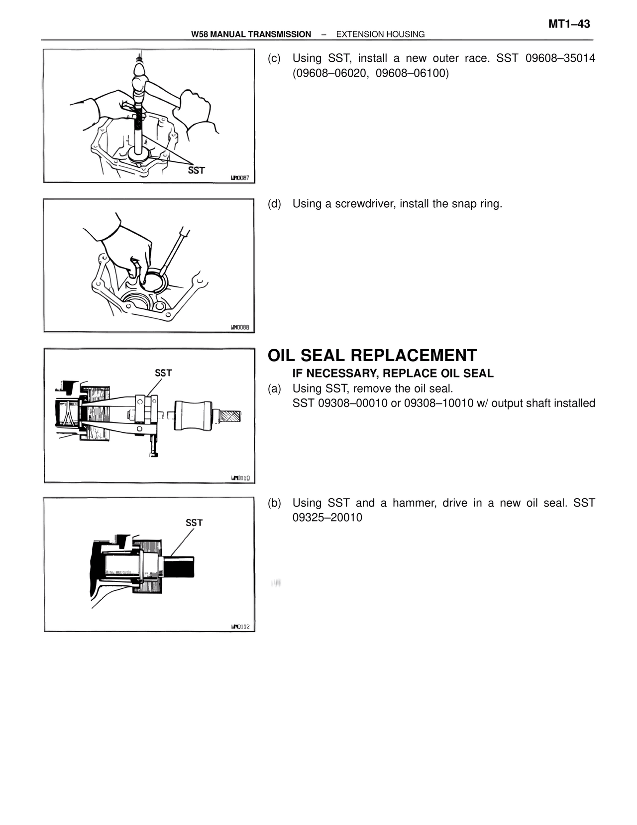 Oil Seal Replacement — MK4 Supra W58 Manual Transmission, page 44