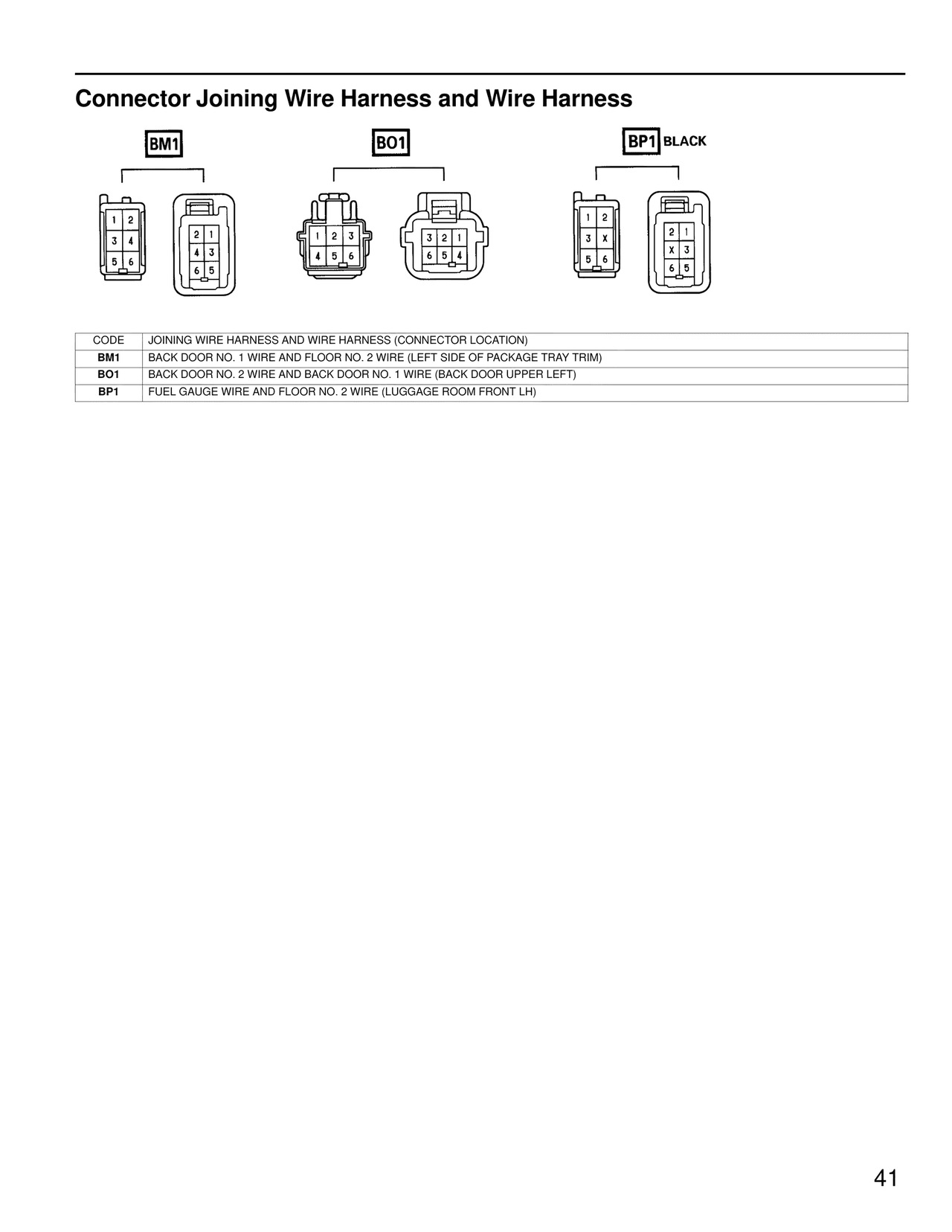 Connector Joining Wire Harness and Wire Harness — MK4 Supra Wiring Diagrams, page 42