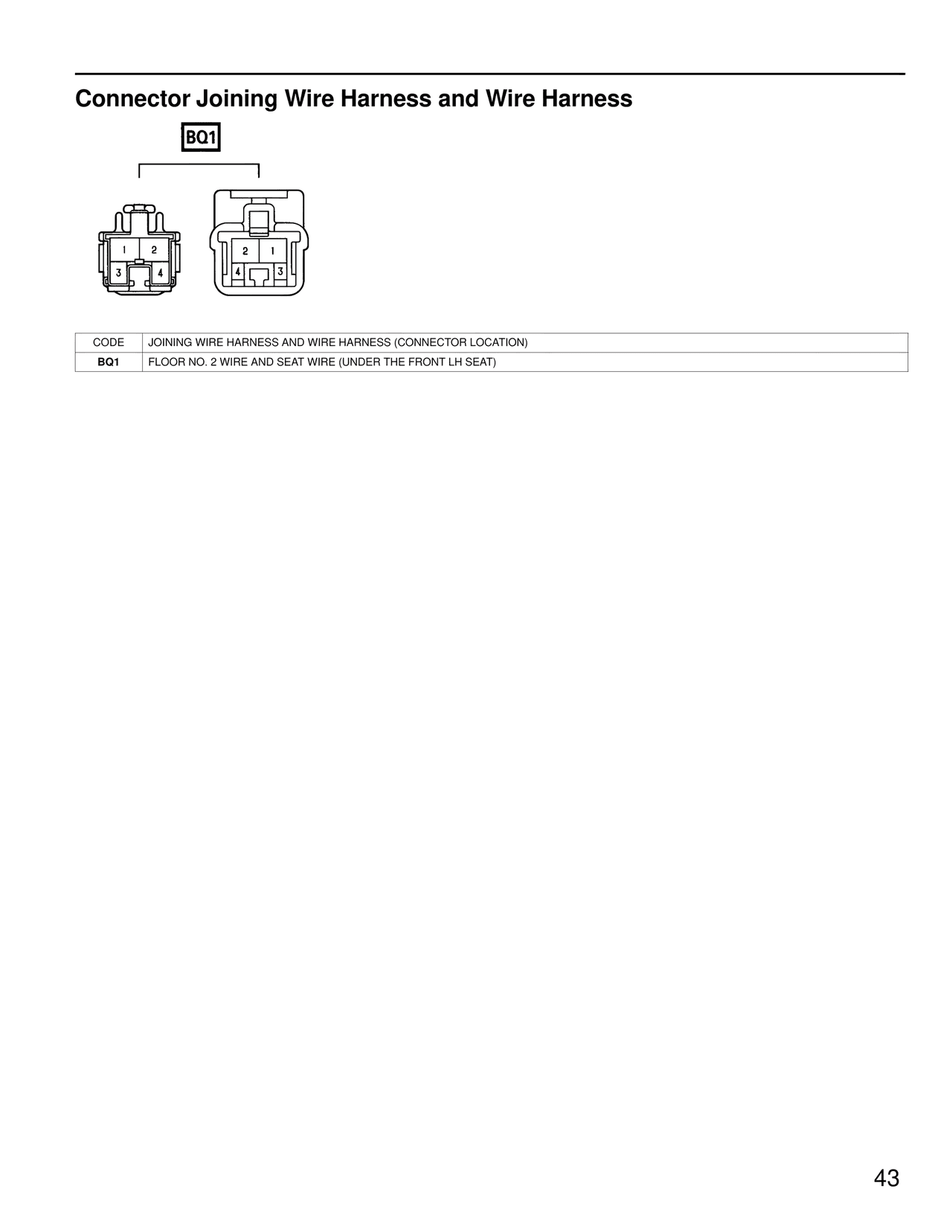 Connector Joining Wire Harness and Wire Harness — MK4 Supra Wiring Diagrams, page 44