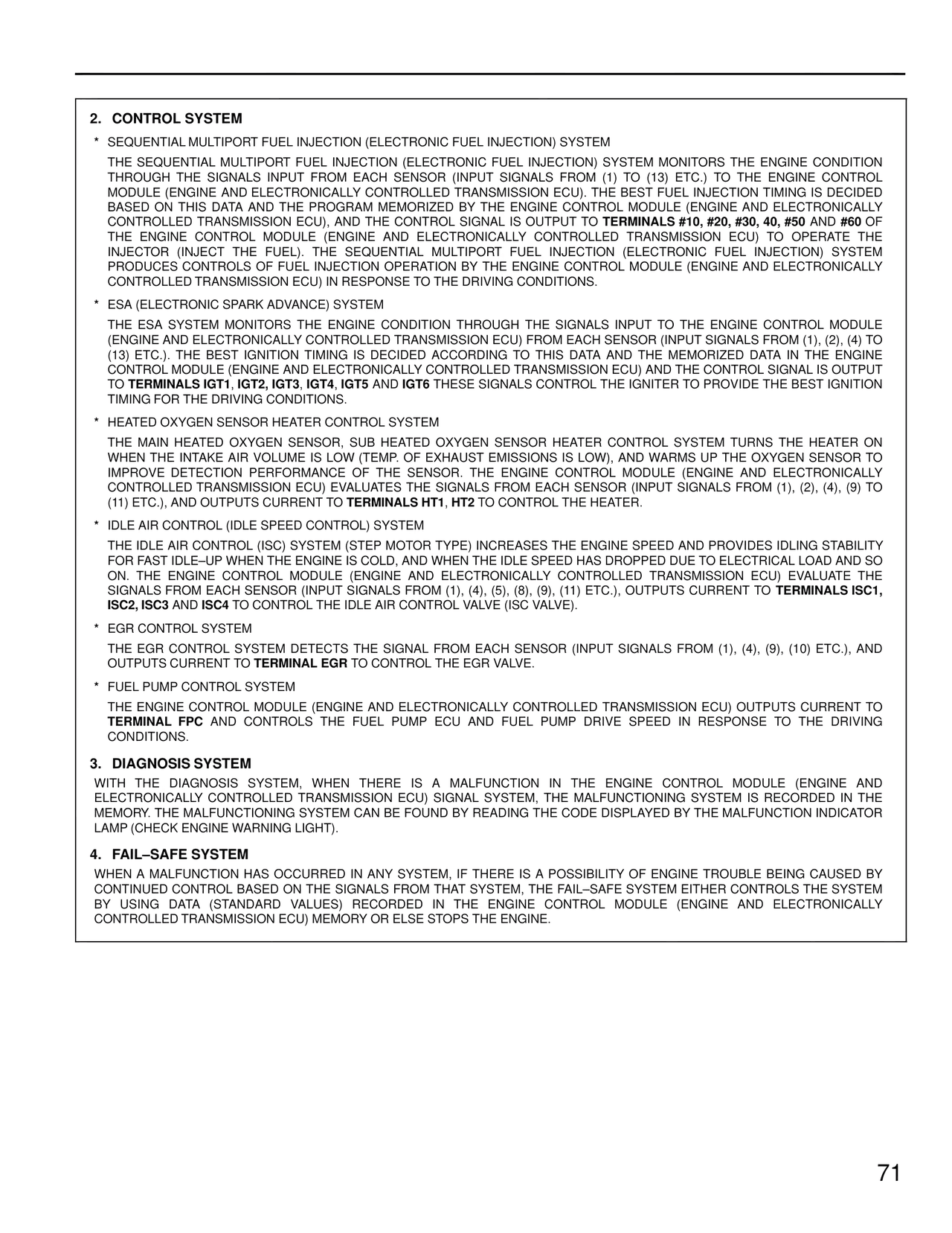 Control System — MK4 Supra Wiring Diagrams, page 69