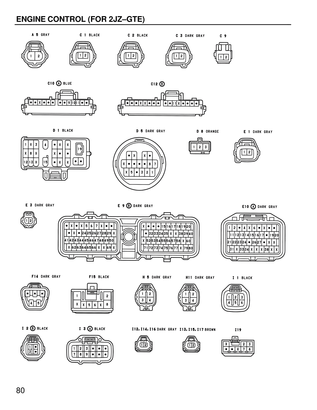 Engine Control (For 2JZ–GTE) — MK4 Supra Wiring Diagrams, page 78