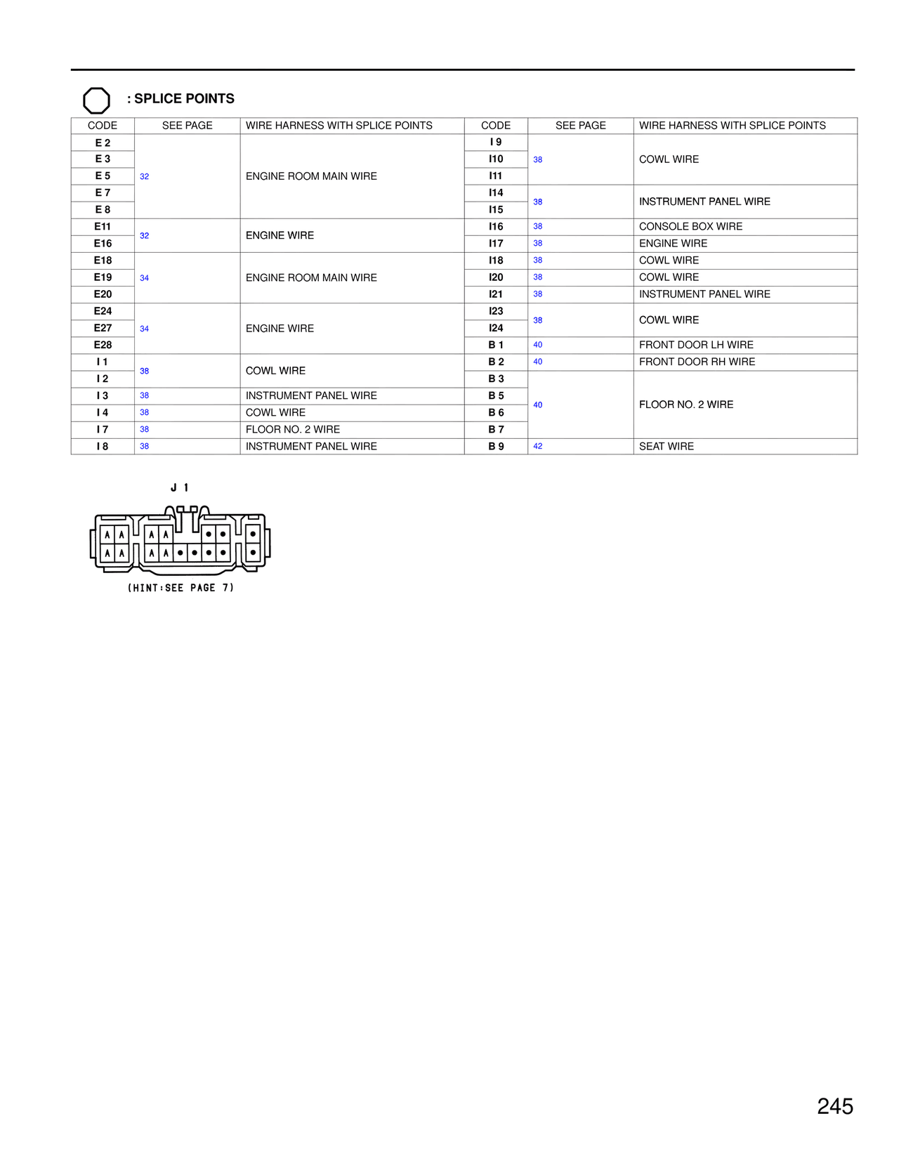 Splice Points — MK4 Supra Wiring Diagrams, page 239
