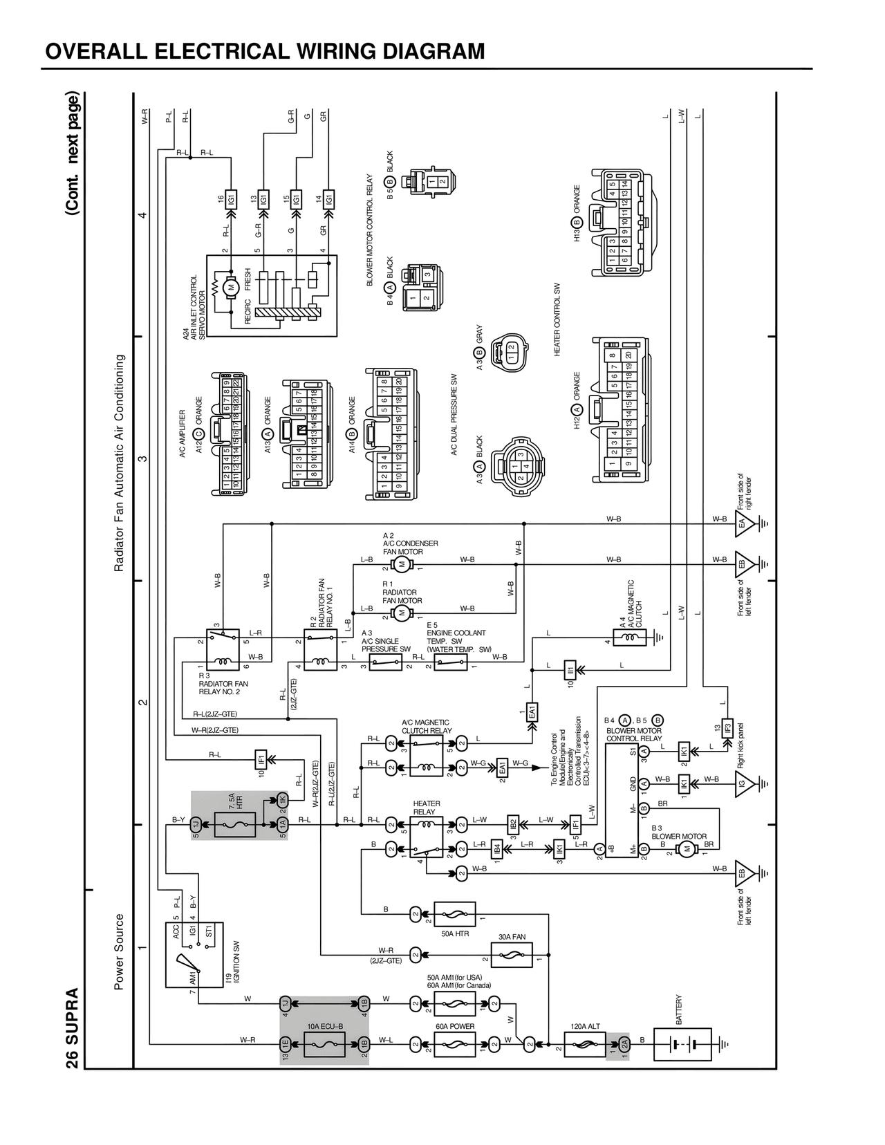 Overall Electrical Wiring Diagram — MK4 Supra Wiring Diagrams, page 276