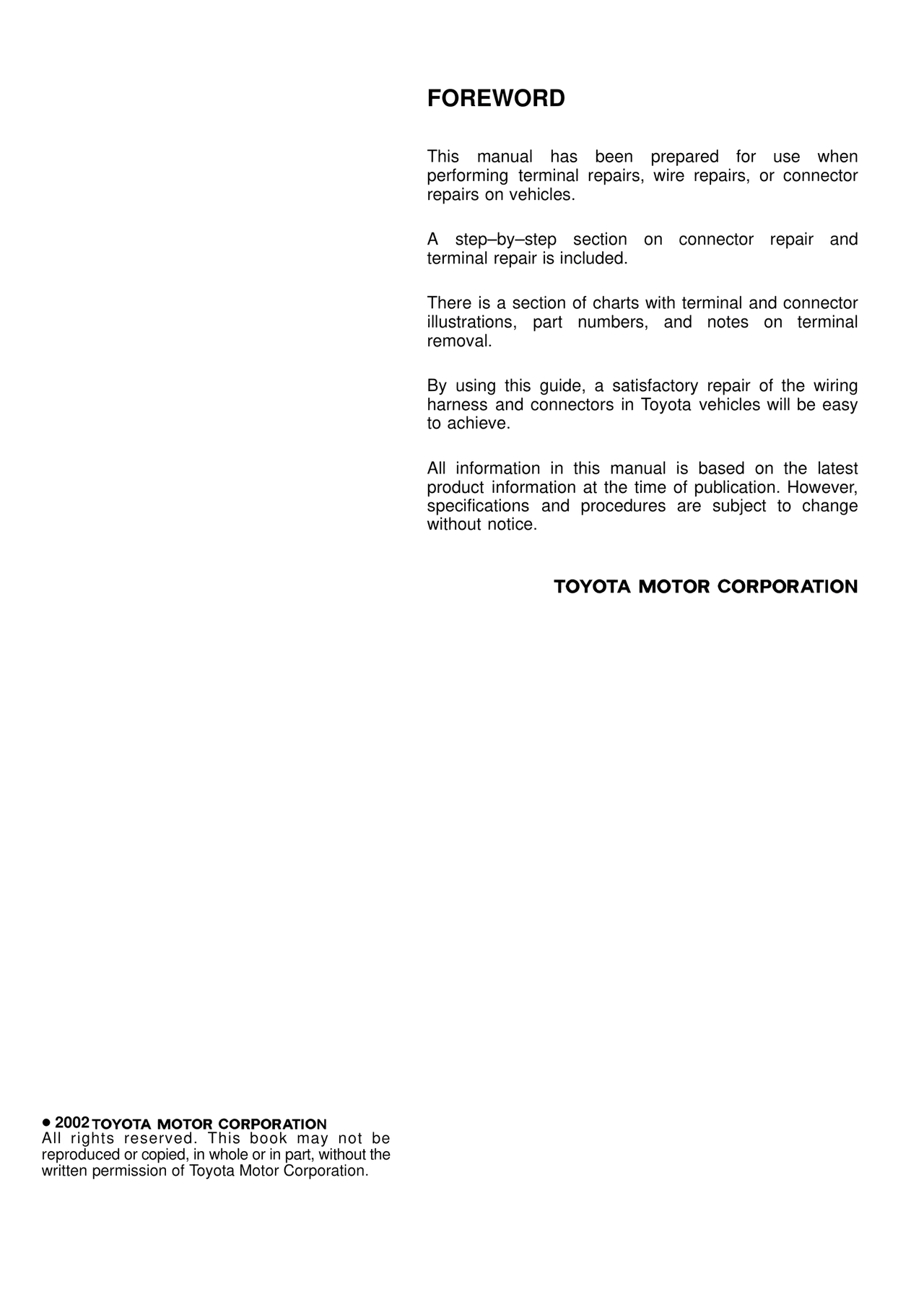Foreword — MK4 Supra Wire Harness, page 1