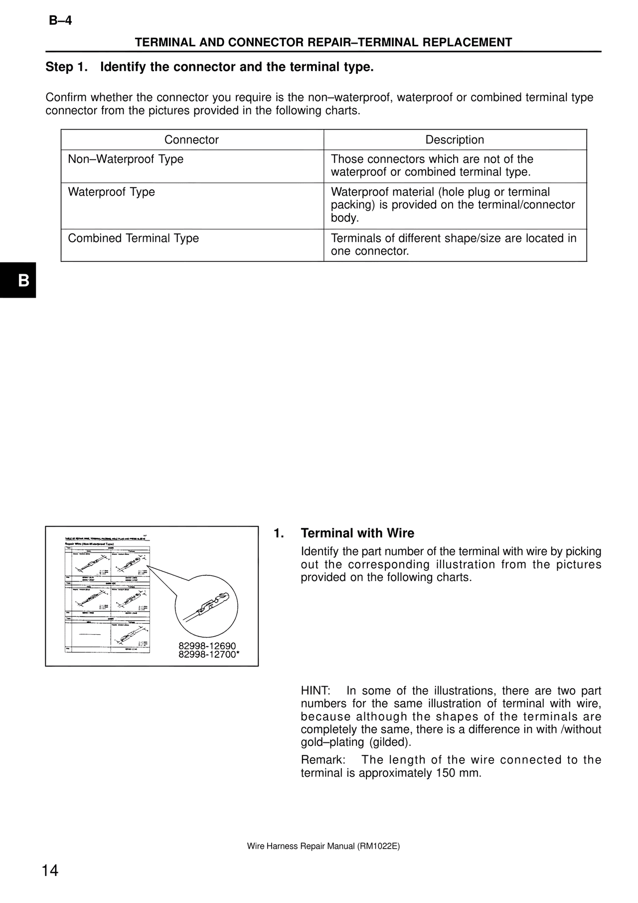 Step 1. Identify the connector and the terminal type. — MK4 Supra Wire Harness, page 14