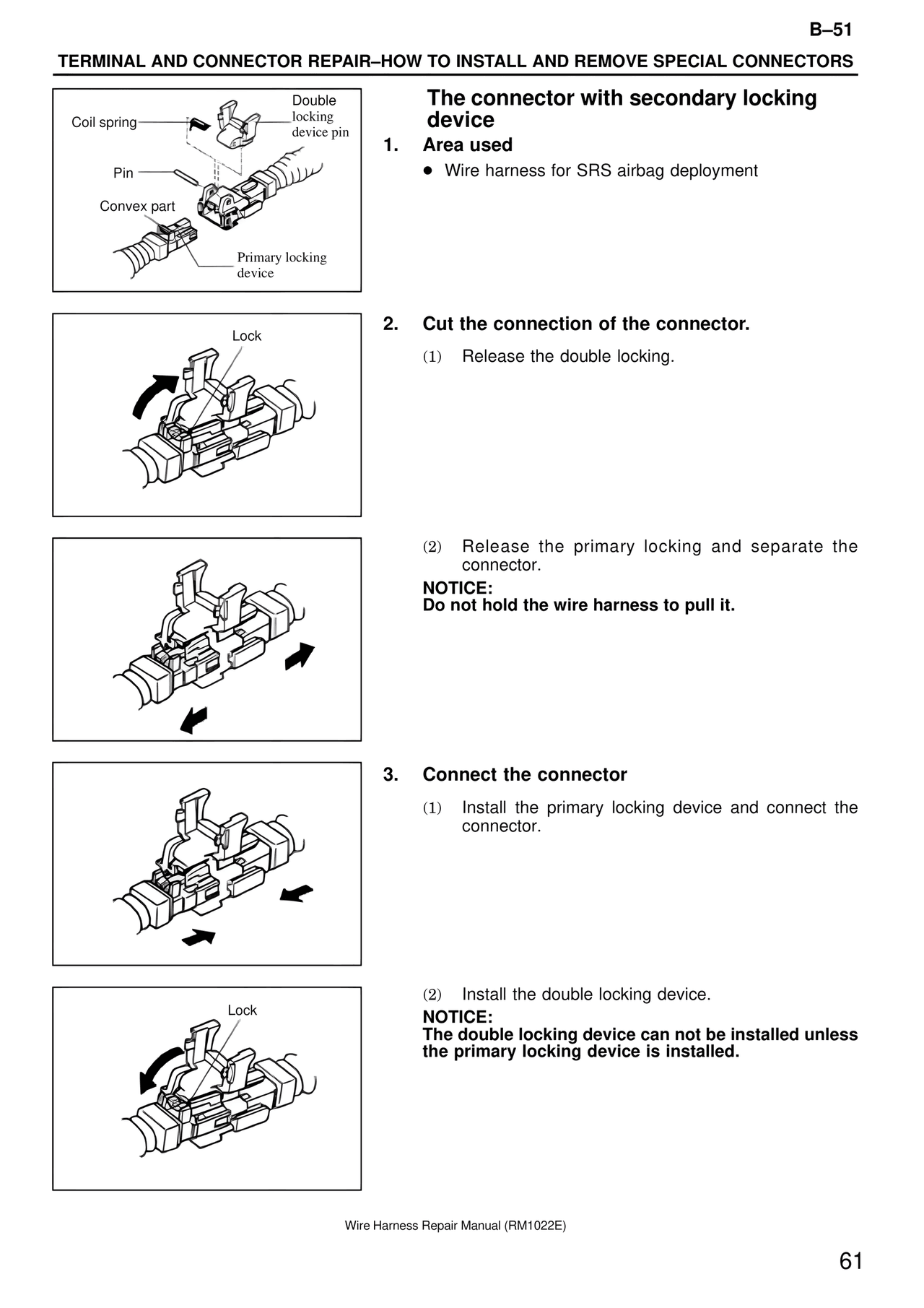 The connector with secondary locking device — MK4 Supra Wire Harness, page 61
