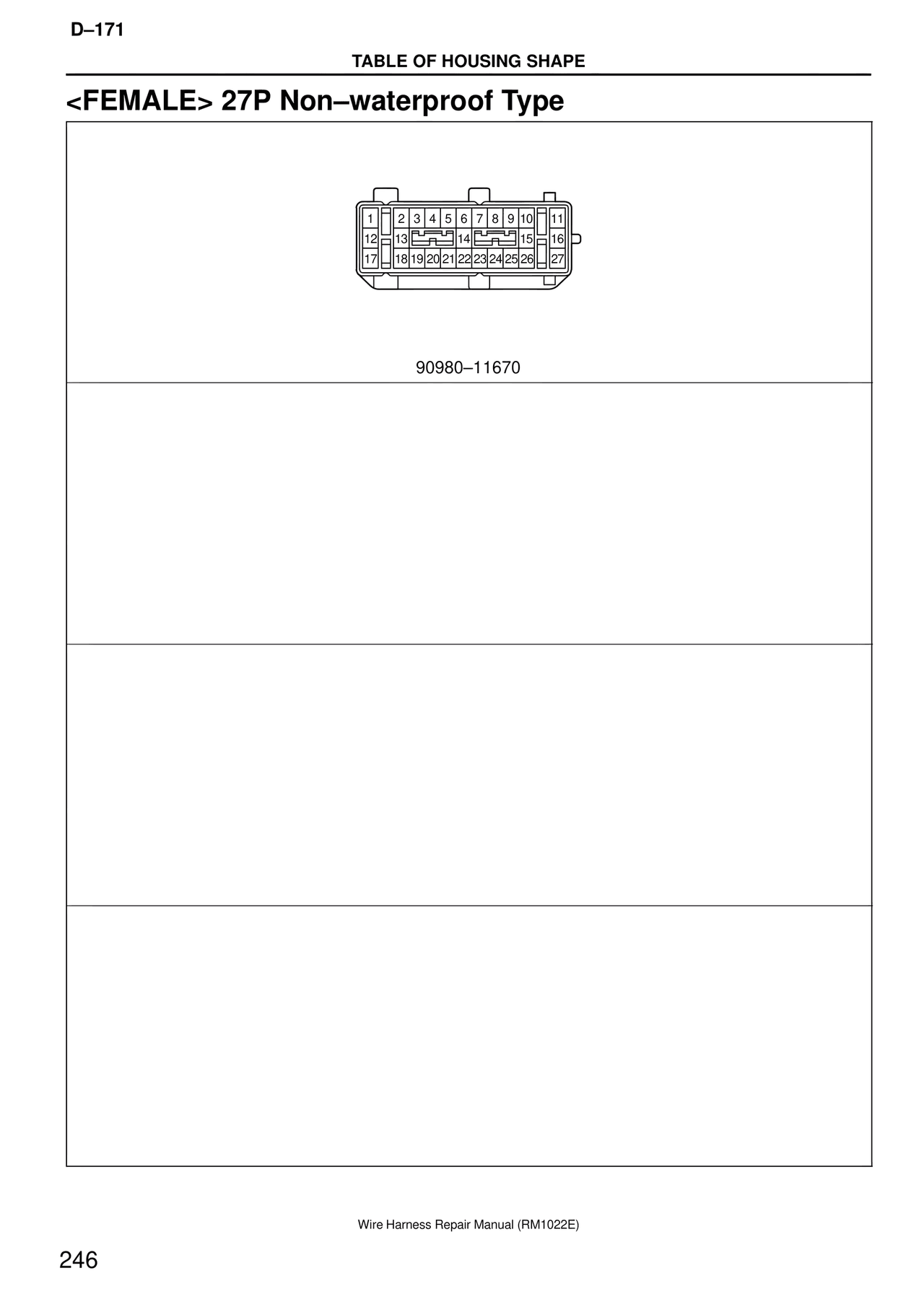 <female> 27P Non–waterproof Type — MK4 Supra Wire Harness, page 246