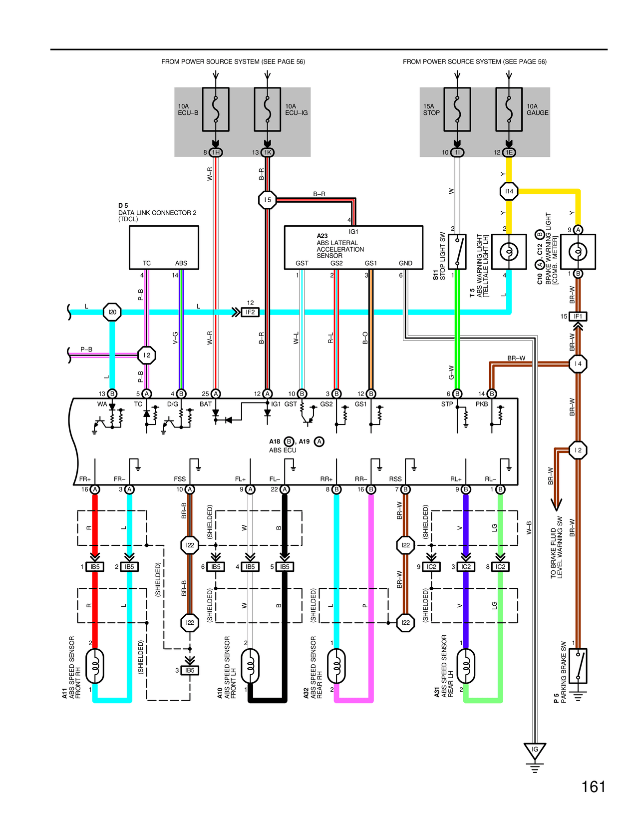 ABS and Traction Control — MK4 Supra ABS and Traction Control wiring diagram, page 3