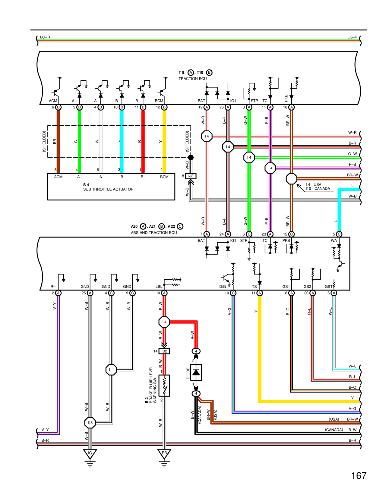 Throttle Control System Circuit — MK4 Supra ABS and Traction Control wiring diagram, page 9