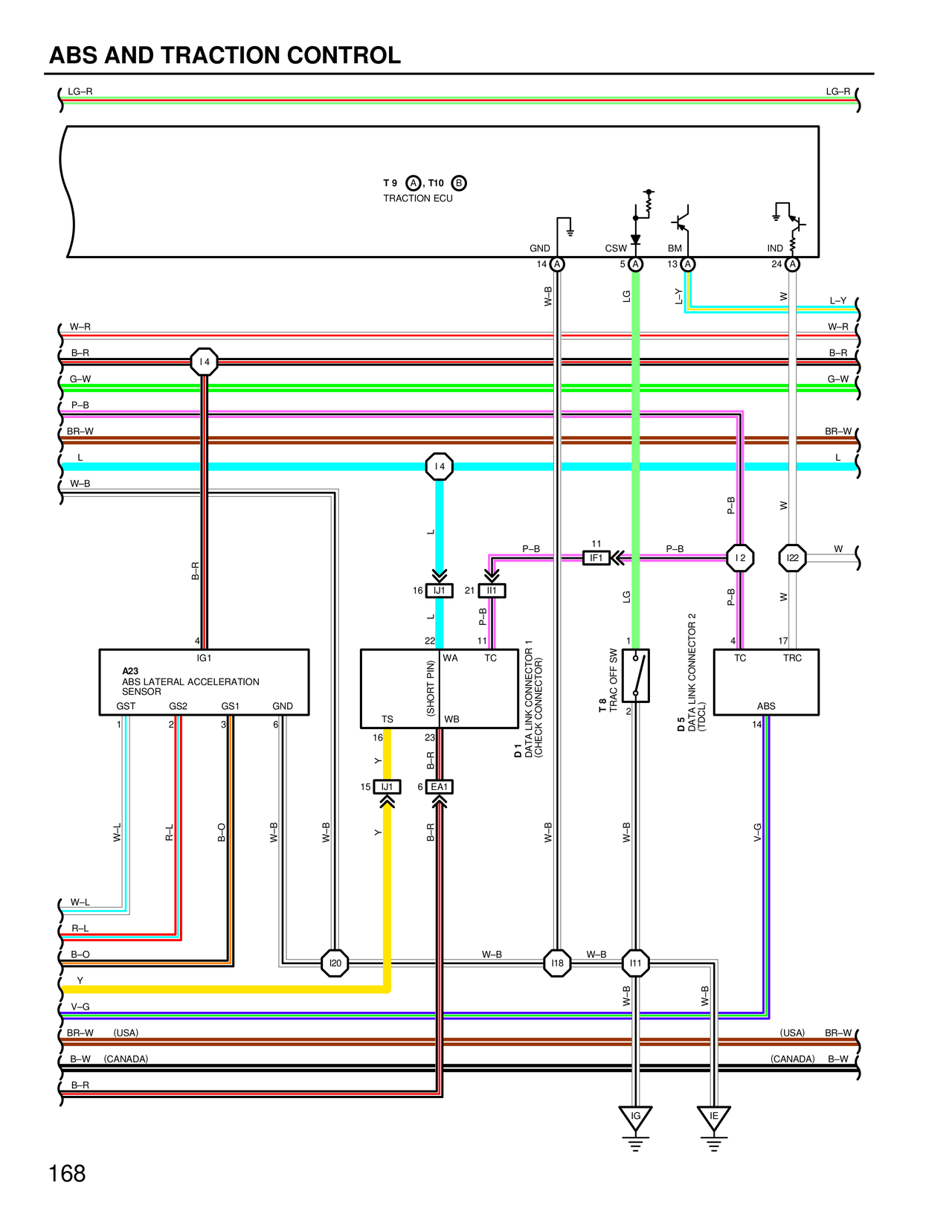 ABS and Traction Control — MK4 Supra ABS and Traction Control wiring diagram, page 10
