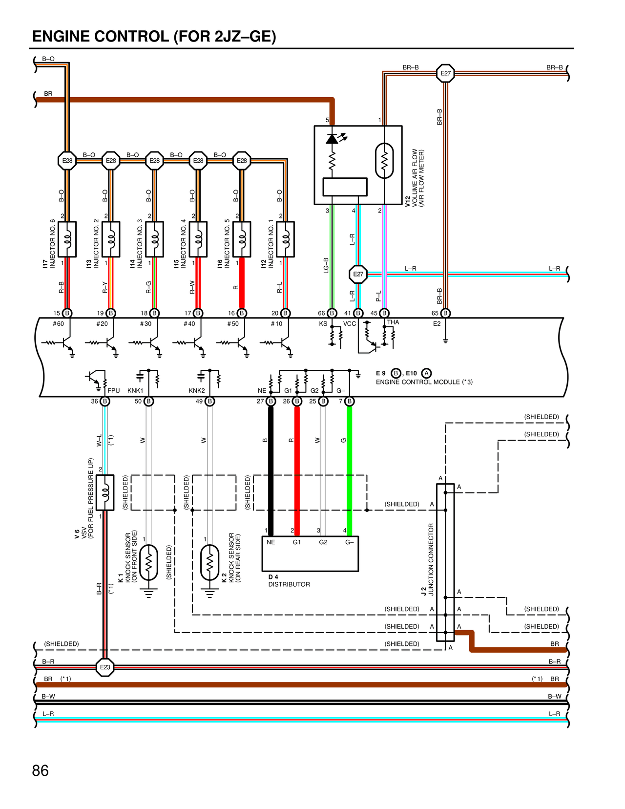 Engine Control (For 2JZ-GE) — MK4 Supra Engine Control wiring diagram, page 17