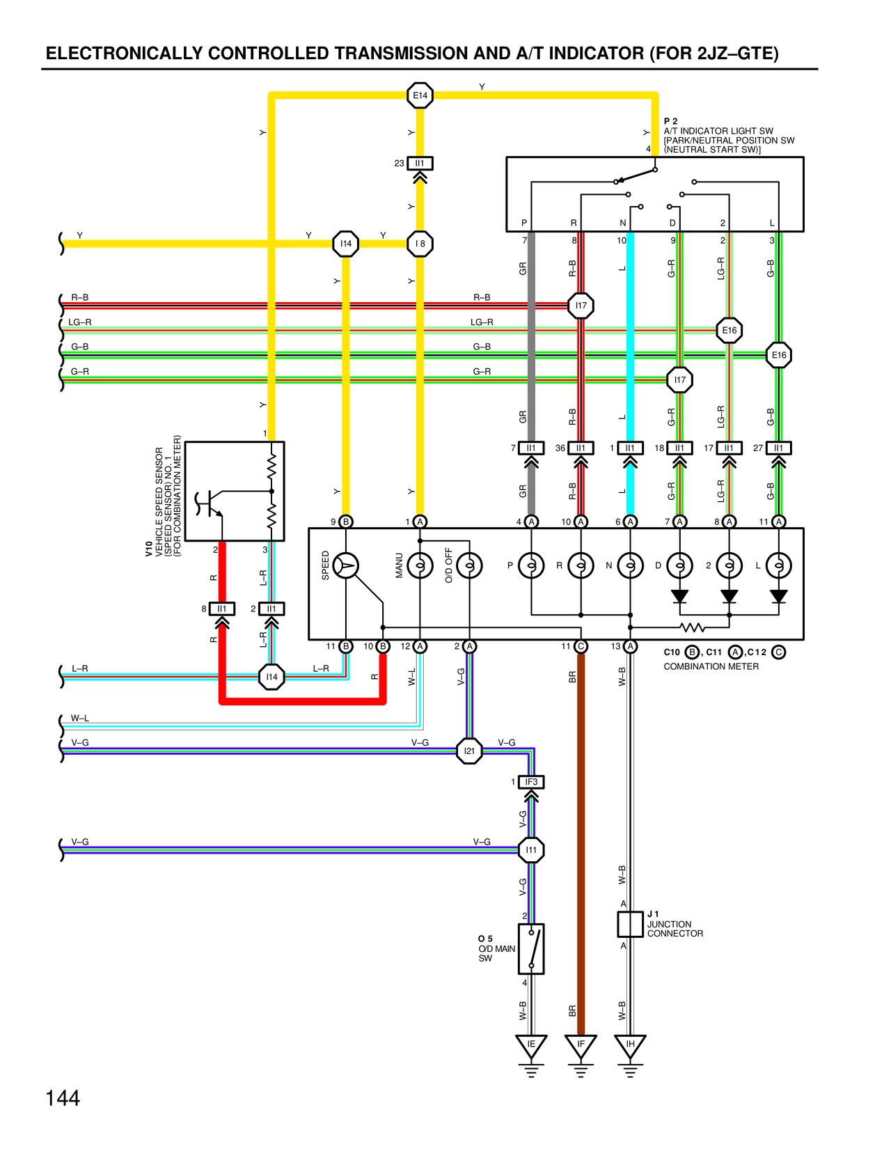 Electronically Controlled Transmission and A/T Indicator (For 2JZ–GTE) — MK4 Supra Electronically Controlled Transmission wiring diagram, page 5