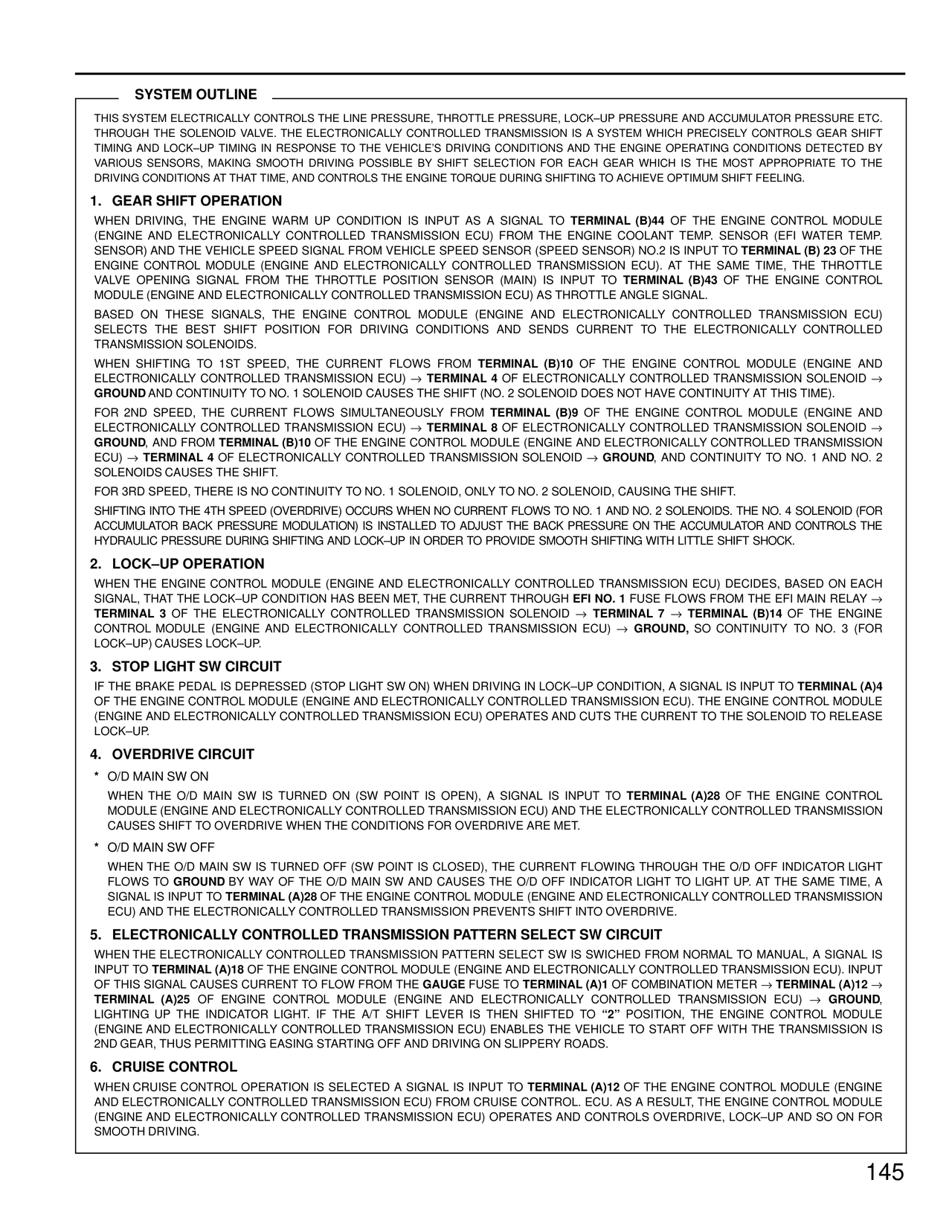 Electronically Controlled Transmission — MK4 Supra Electronically Controlled Transmission wiring diagram, page 6