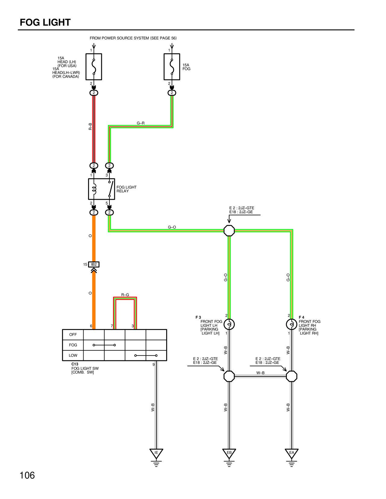 Fog Lights — MK4 Supra Fog Lights wiring diagram, page 1