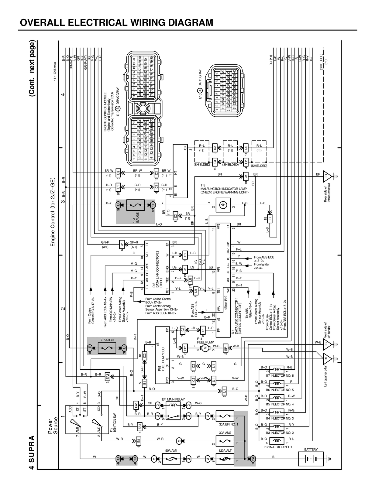 Overall Electrical Wiring Diagram — MK4 Supra Overall Electrical Wiring Diagram wiring diagram, page 9