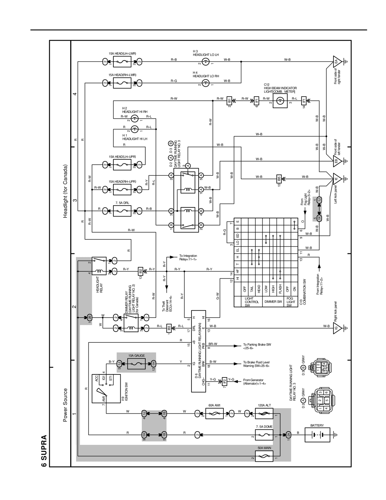 Overall Electrical Wiring Diagram — MK4 Supra Overall Electrical Wiring Diagram wiring diagram, page 12
