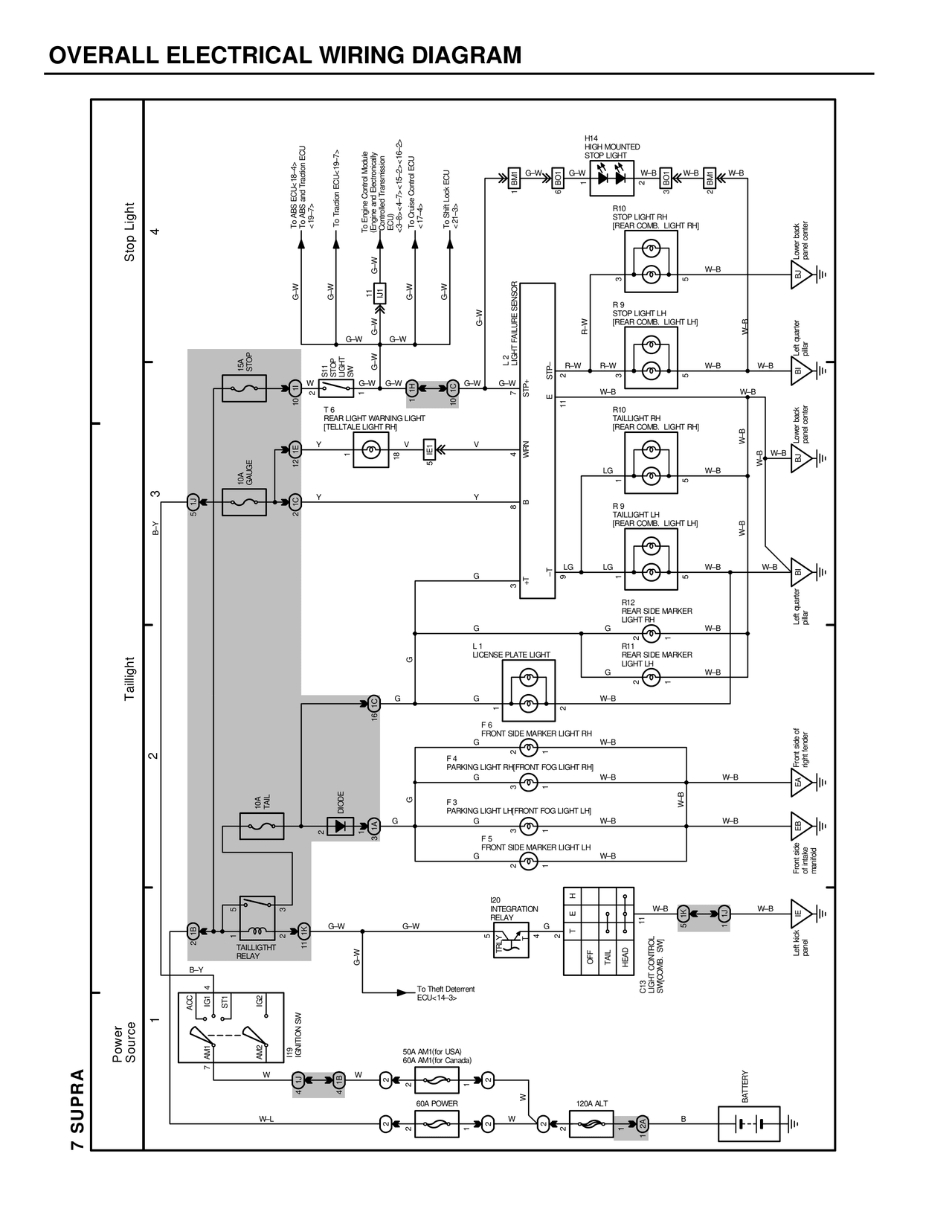 Overall Electrical Wiring Diagram — MK4 Supra Overall Electrical Wiring Diagram wiring diagram, page 13