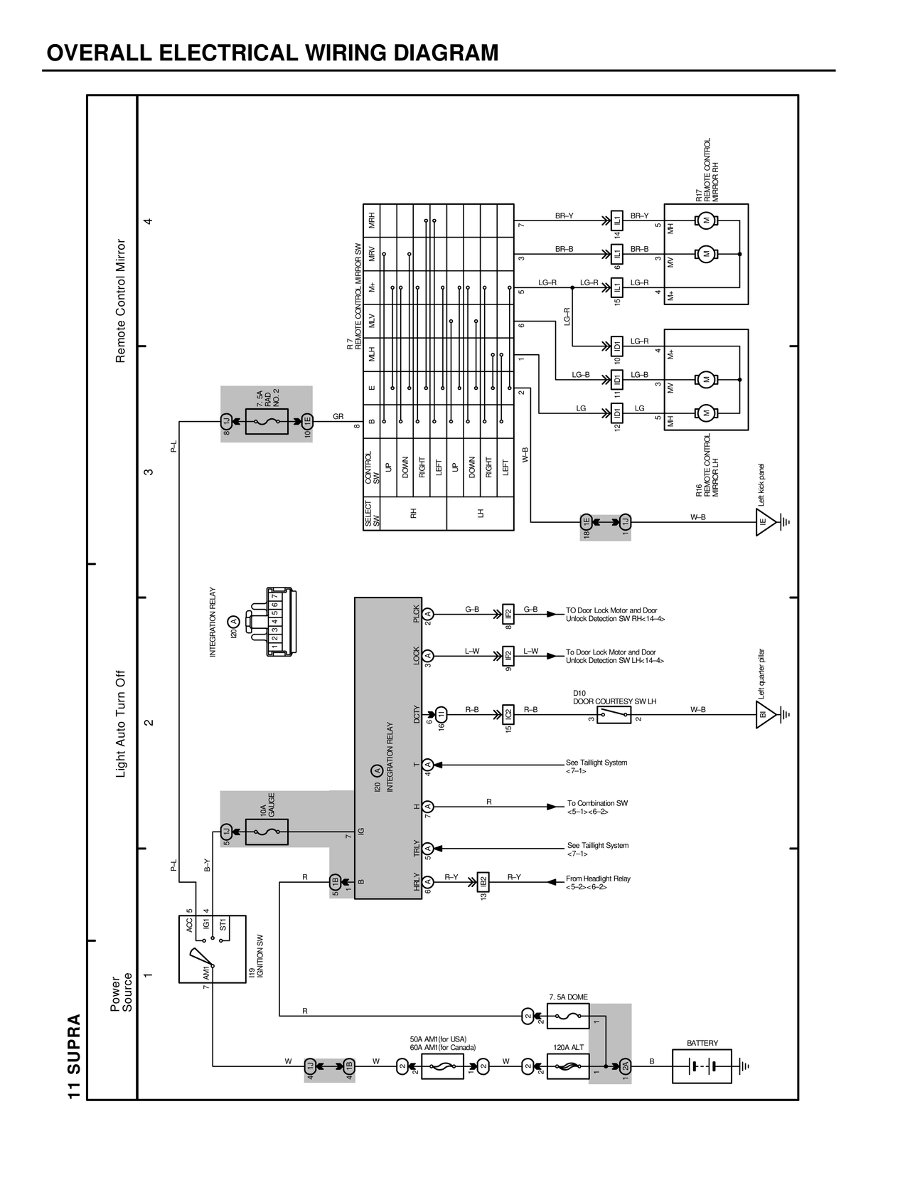 Overall Electrical Wiring Diagram — MK4 Supra Overall Electrical Wiring Diagram wiring diagram, page 17