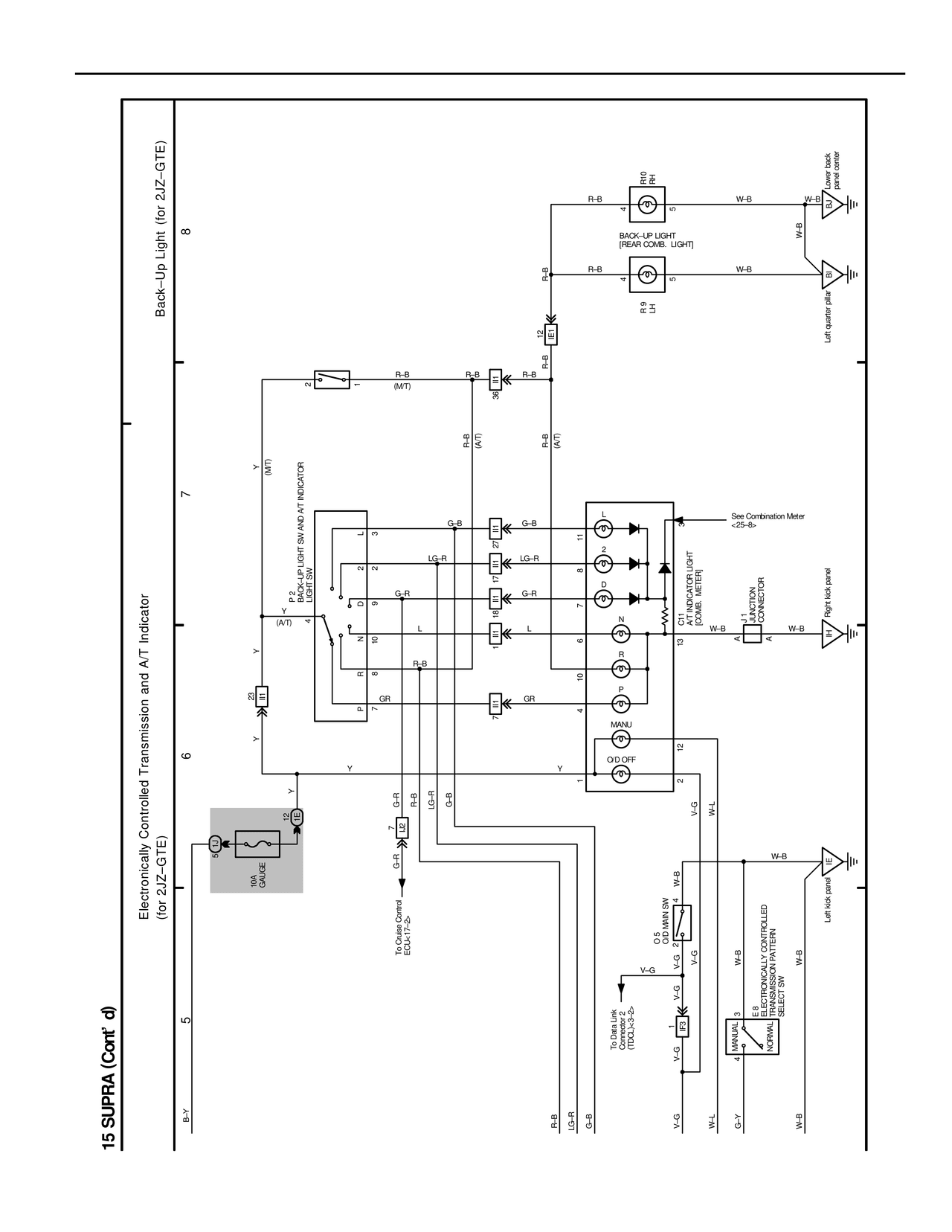 Electronically Controlled Transmission and A/T Indicator for 2JZ-GTE — MK4 Supra Overall Electrical Wiring Diagram wiring diagram, page 22