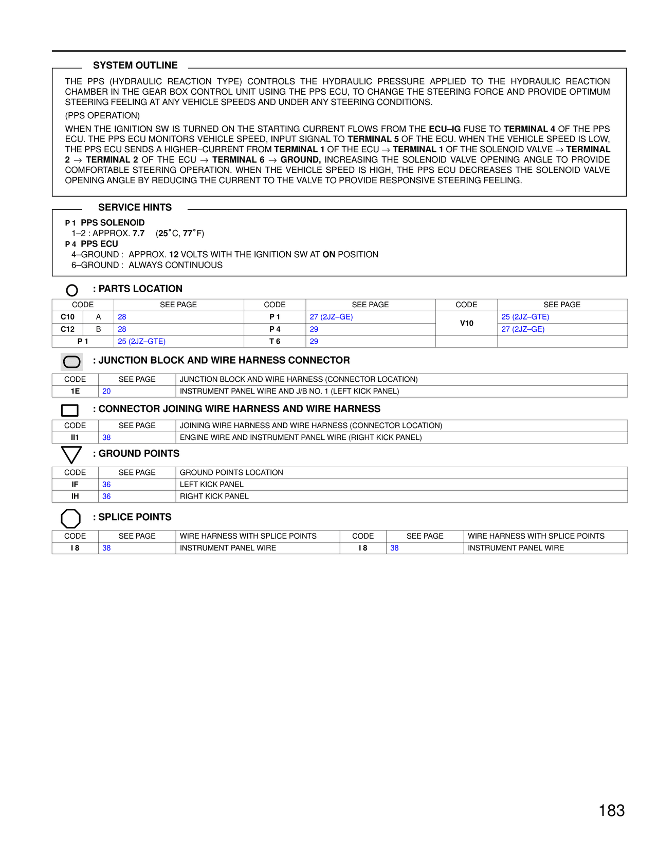 System Outline — MK4 Supra PPS (Progressive Power Steering) wiring diagram, page 2