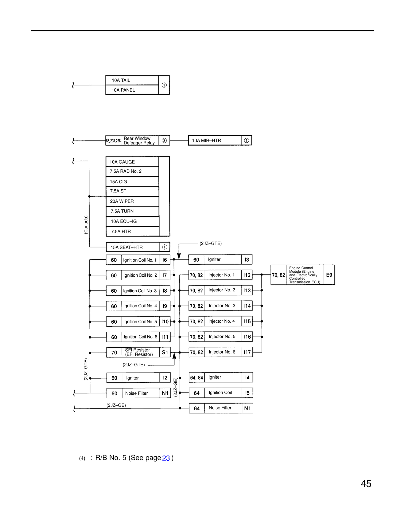 R/B No. 5 — MK4 Supra Power Source wiring diagram, page 2