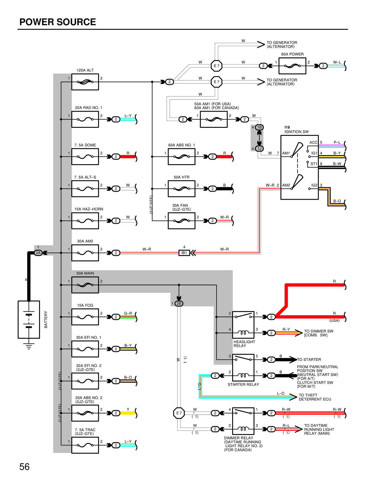 Power Source — MK4 Supra Power Source wiring diagram, page 11