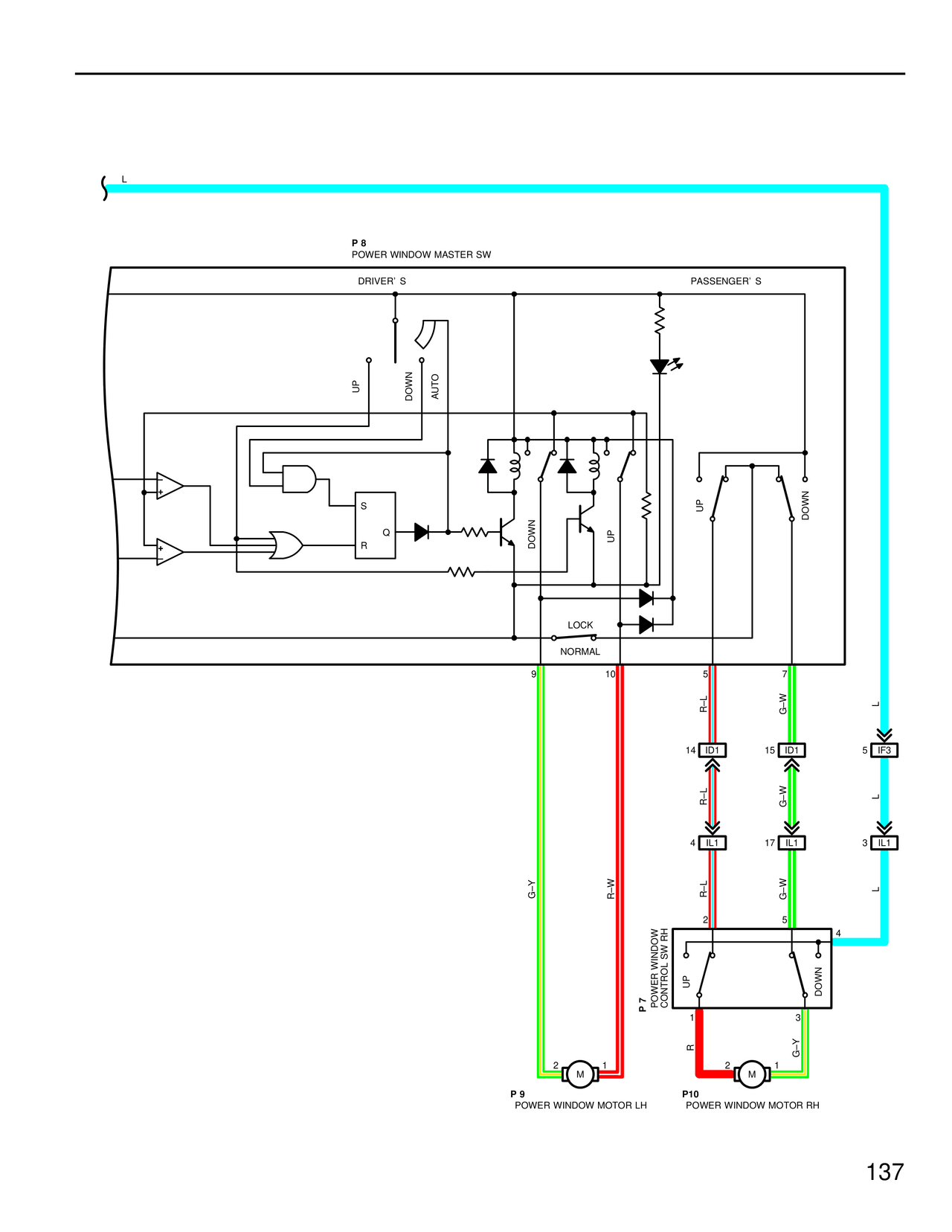 Power Window Master Switch — MK4 Supra Power Windows wiring diagram, page 2