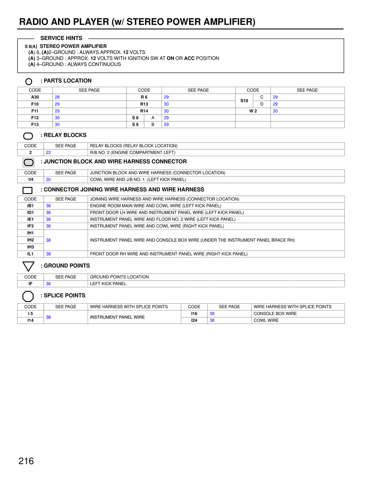 Service Hints and Parts Location — MK4 Supra Radio and Player wiring diagram, page 3