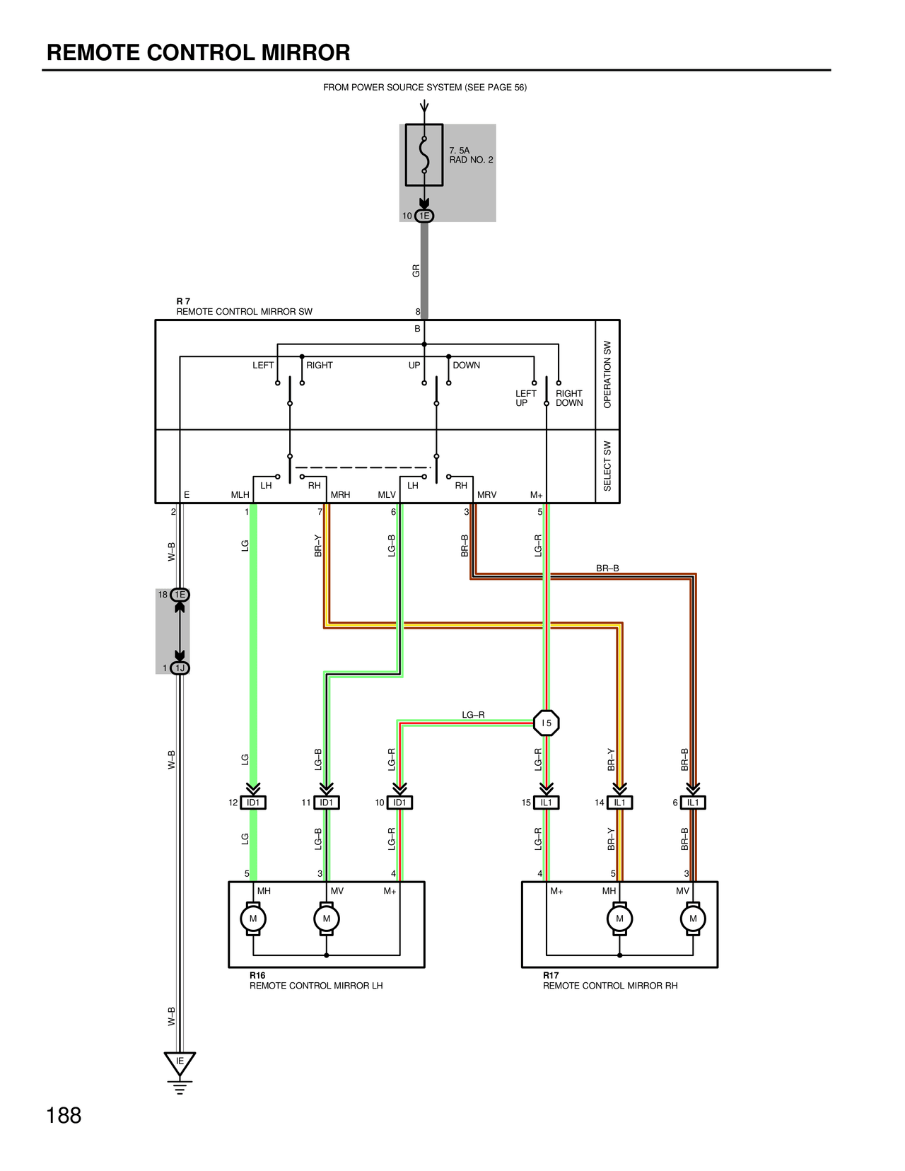 Remote Control Mirror — MK4 Supra Remote Control Mirror wiring diagram, page 1
