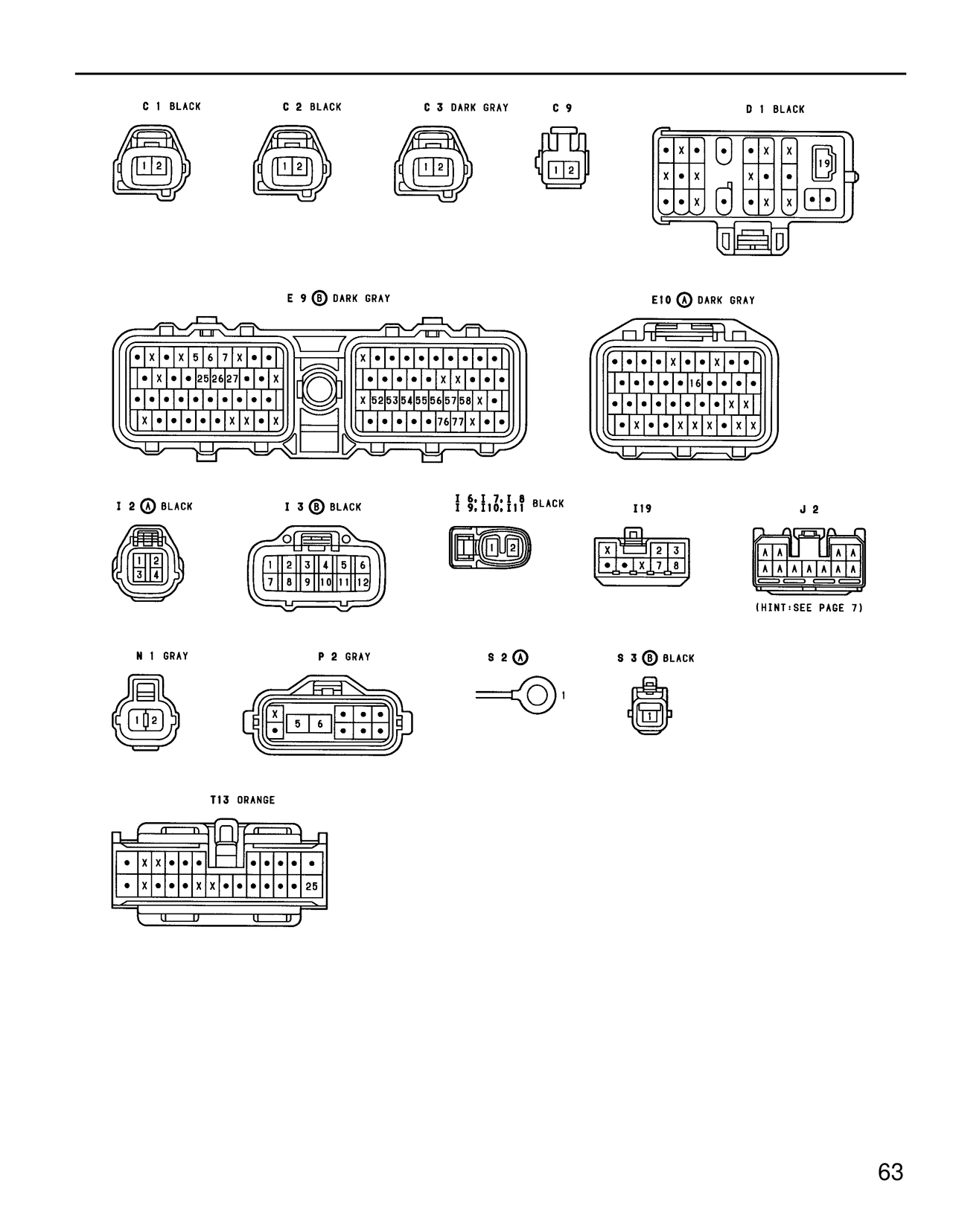 Connector Diagrams — MK4 Supra Starting and Ignition wiring diagram, page 4