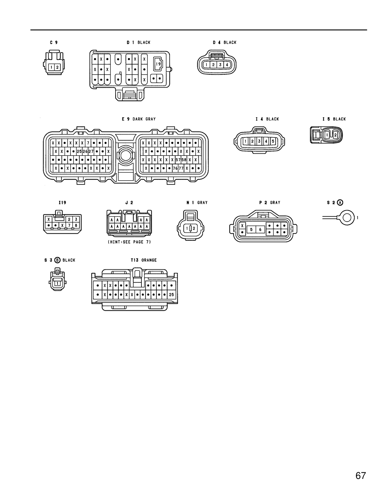 Connector Diagrams — MK4 Supra Starting and Ignition wiring diagram, page 8