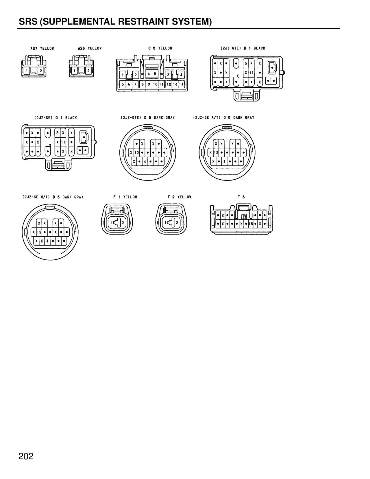 SRS (Supplemental Restraint System) — MK4 Supra SRS (Supplemental Restraint System) wiring diagram, page 6