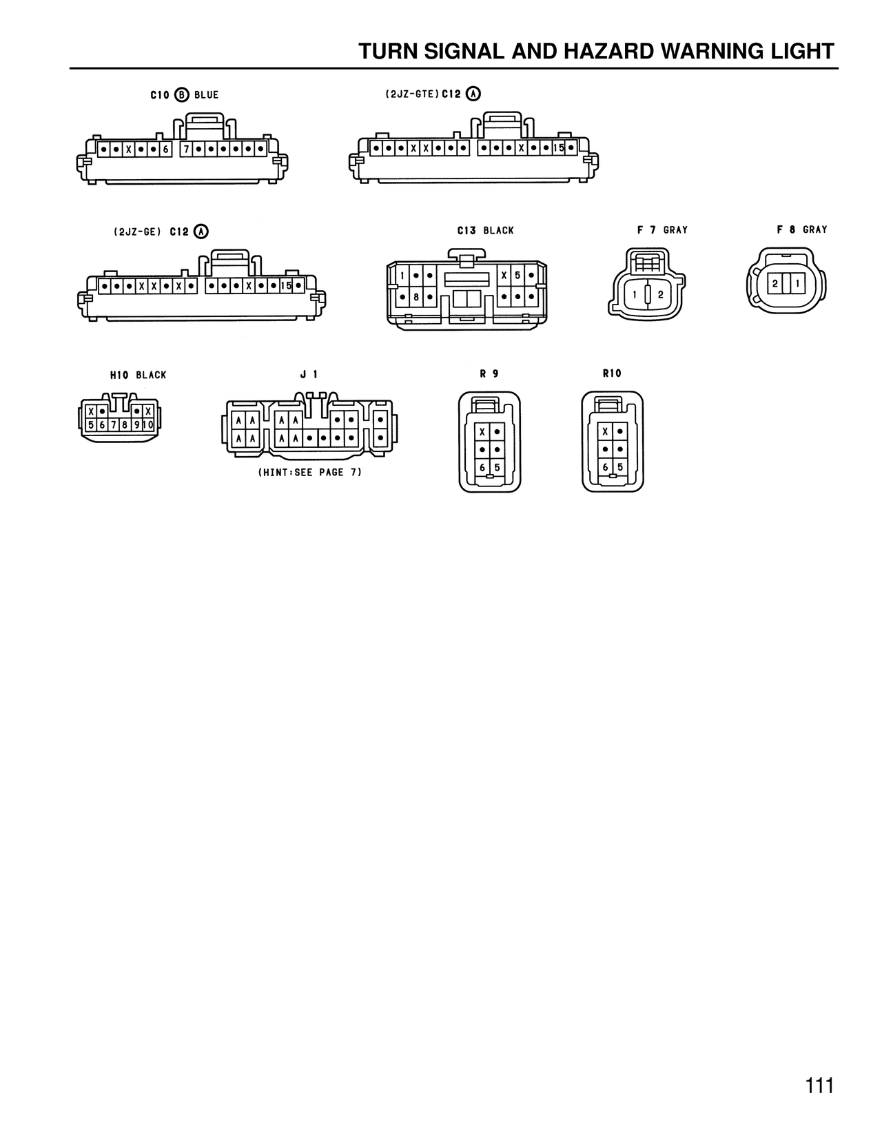 Turn Signal and Hazard Warning Light — MK4 Supra Turn Signal and Hazard Warning Light wiring diagram, page 1
