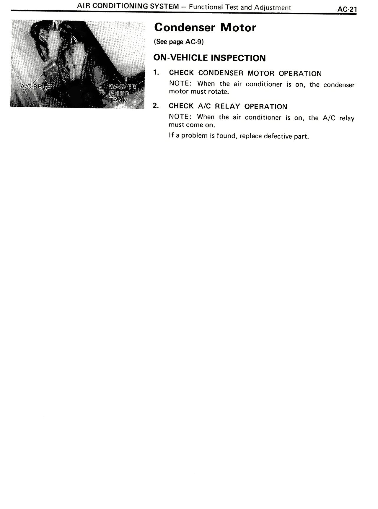 Condenser Motor — MK2 Supra Air Conditioning System, page 21