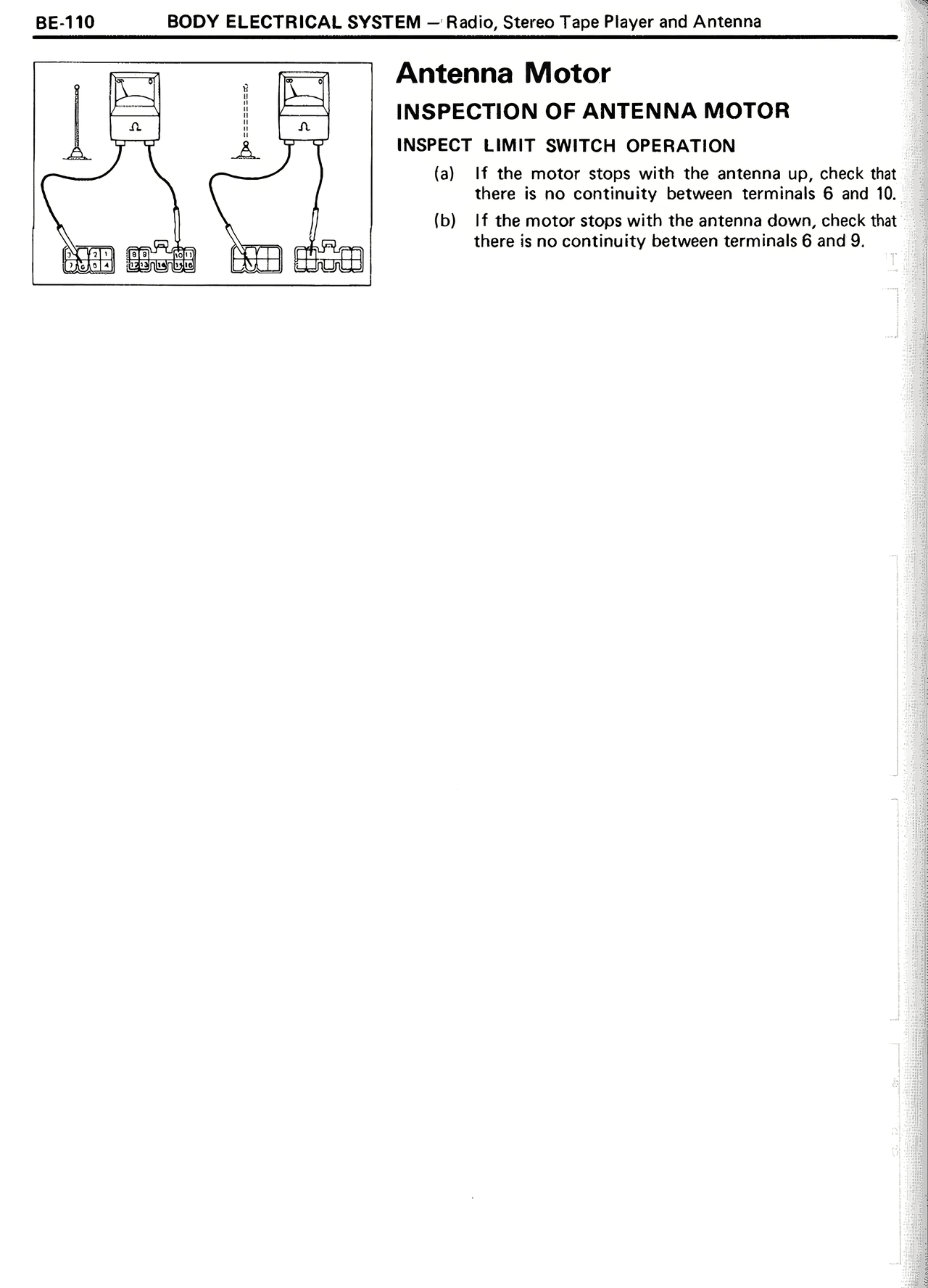 Antenna Motor — MK2 Supra Body Electrical System, page 110