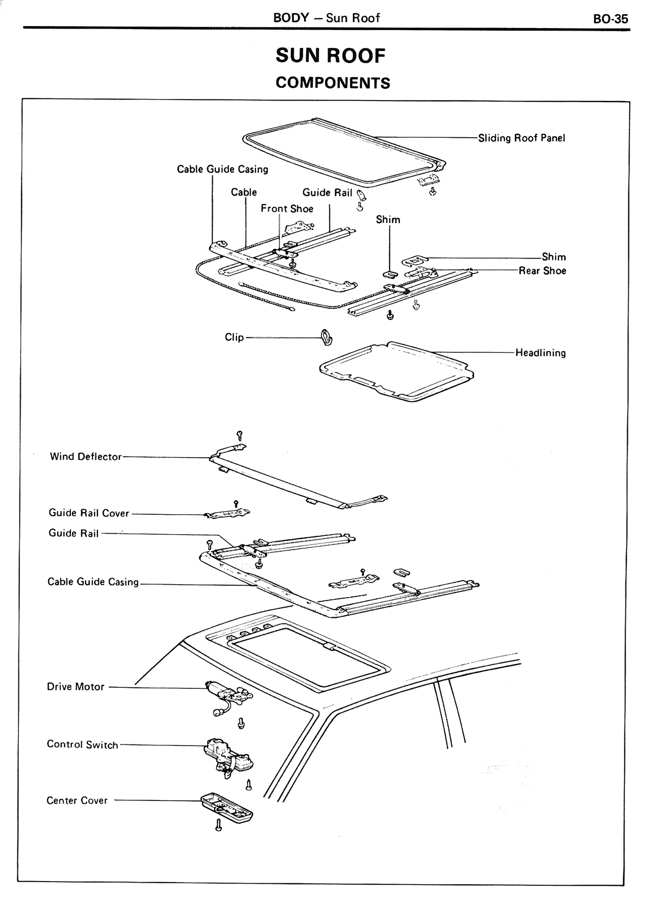 Sun Roof Components — MK2 Supra Body, page 35