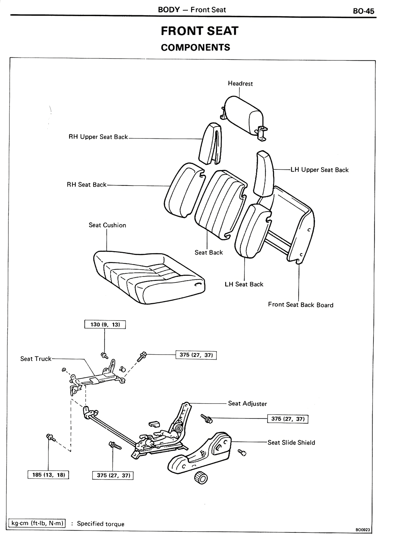 Front Seat Components — MK2 Supra Body, page 45