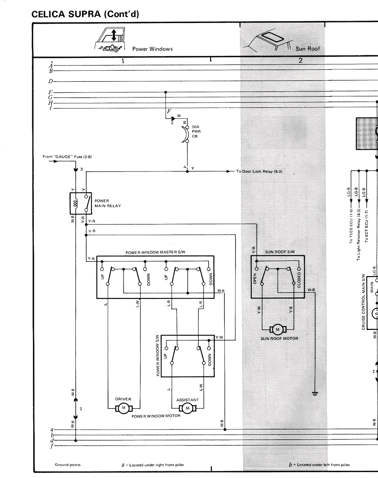 Celica Supra (Cont'd) — MK2 Supra Electrical Wiring Diagrams, page 11