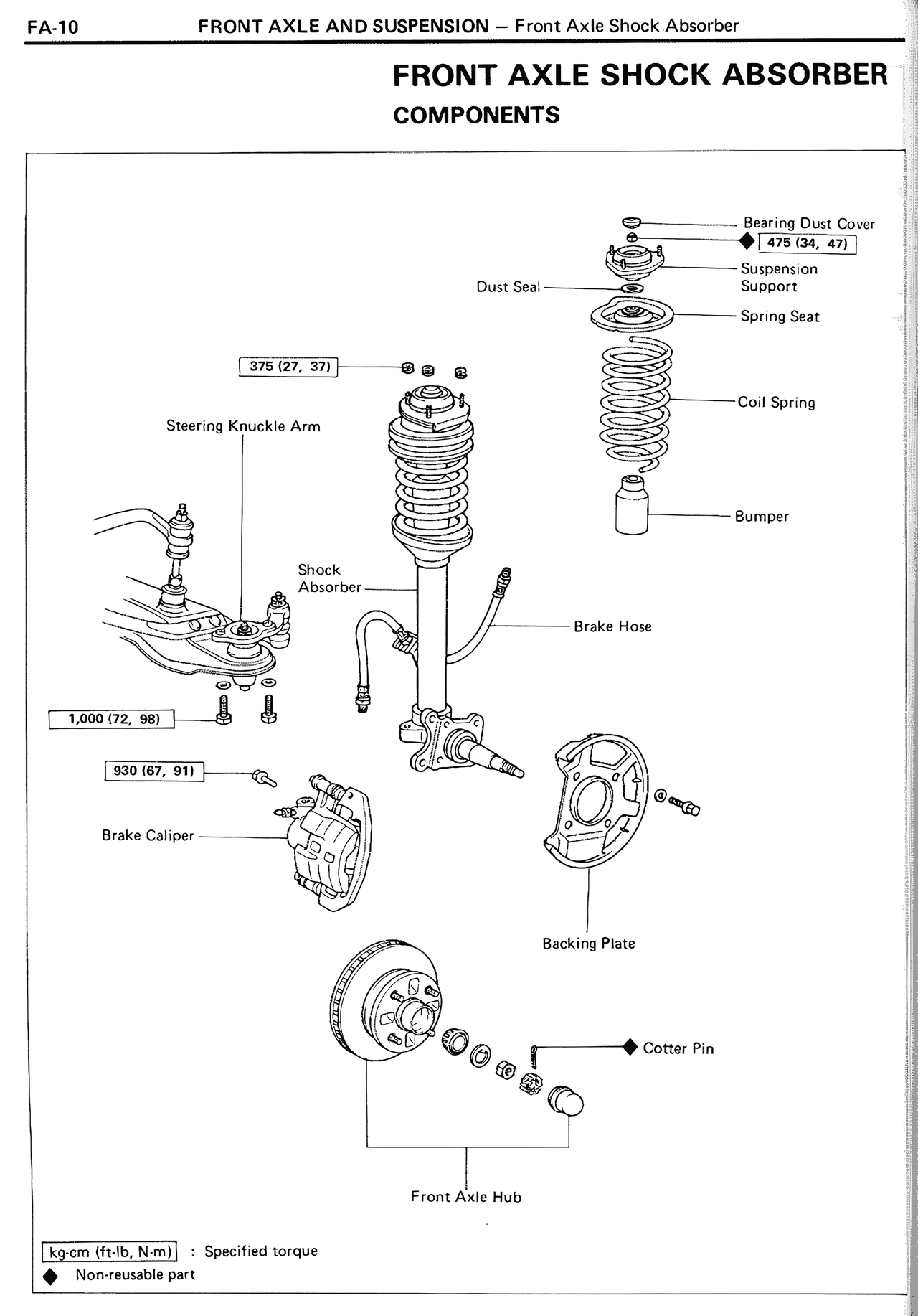 Front Axle Shock Absorber Components — MK2 Supra Front Axle And Suspension, page 10