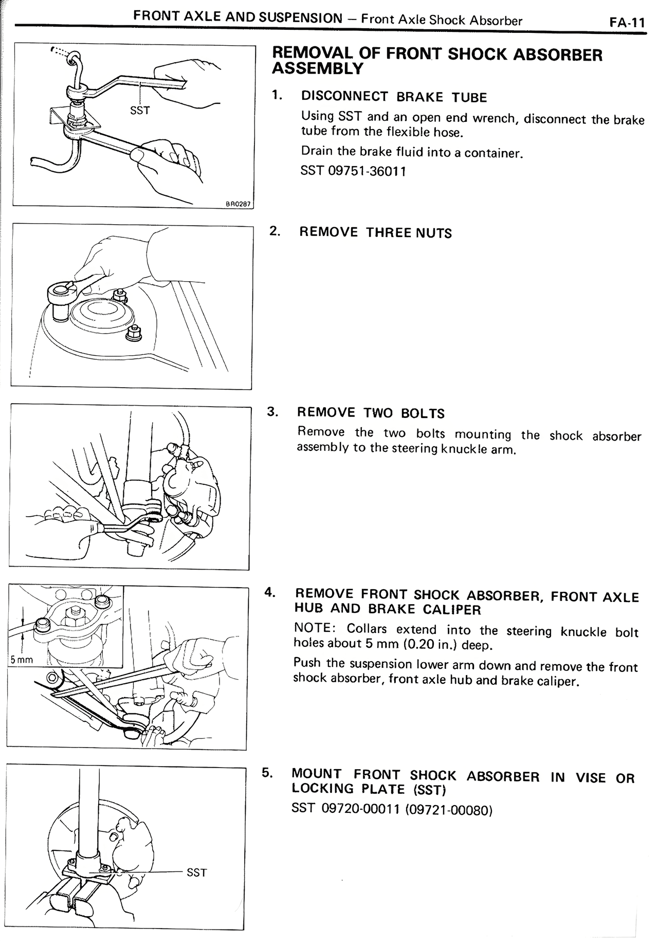 Removal of Front Shock Absorber Assembly — MK2 Supra Front Axle And Suspension, page 11