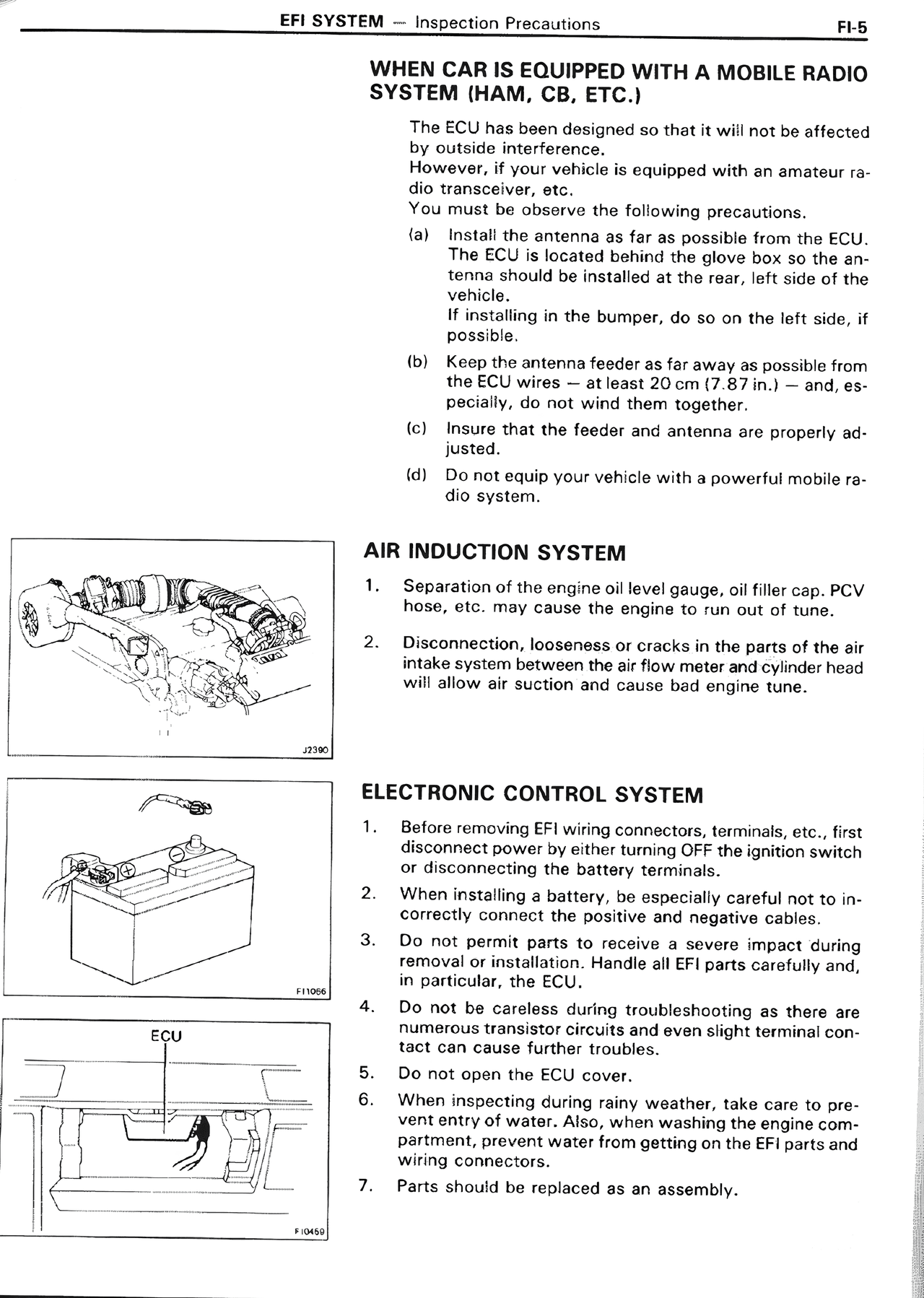 When Car Is Equipped with a Mobile Radio System (Ham, Cb, Etc.) — MK2 Supra EFI System, page 5