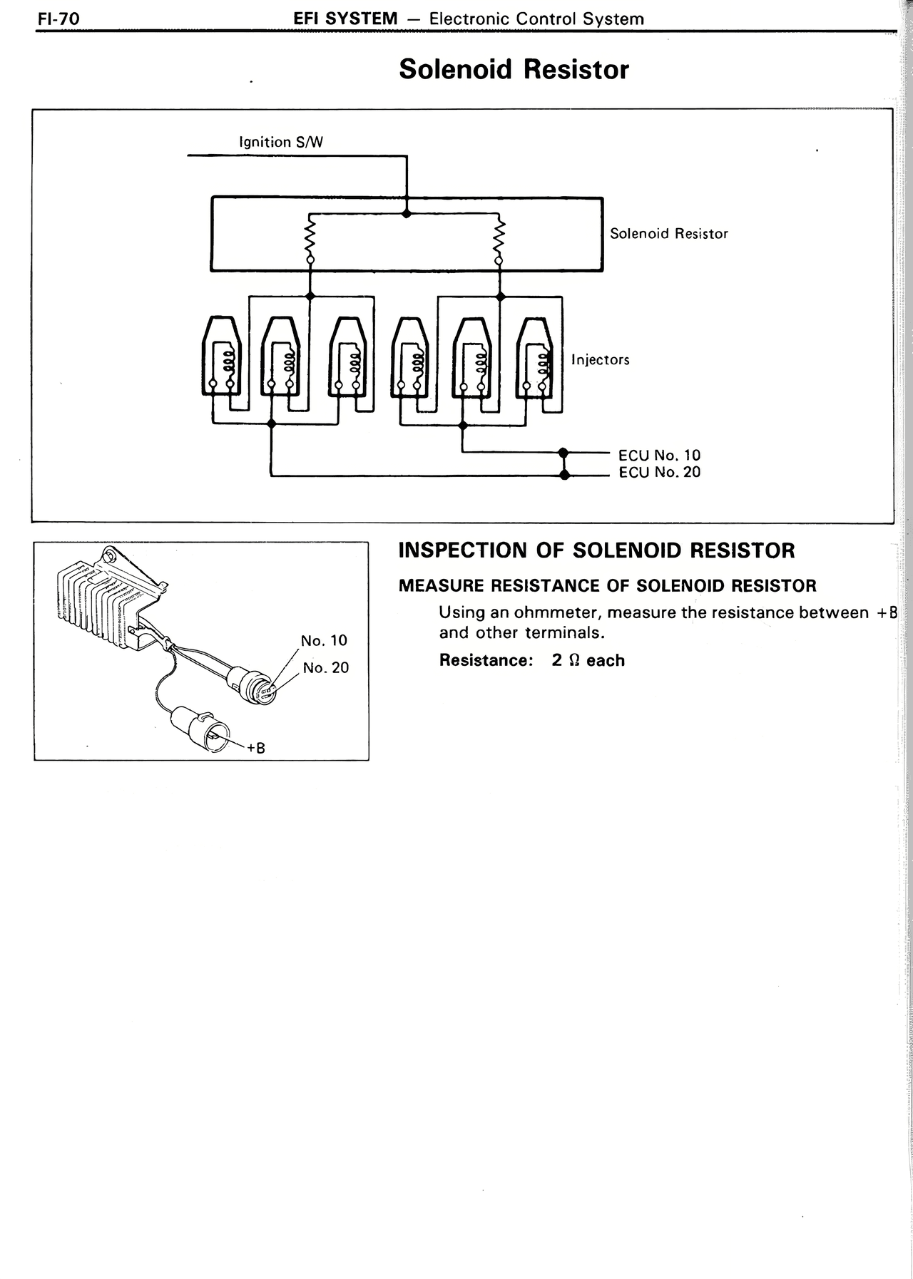 Solenoid Resistor — MK2 Supra EFI System, page 70